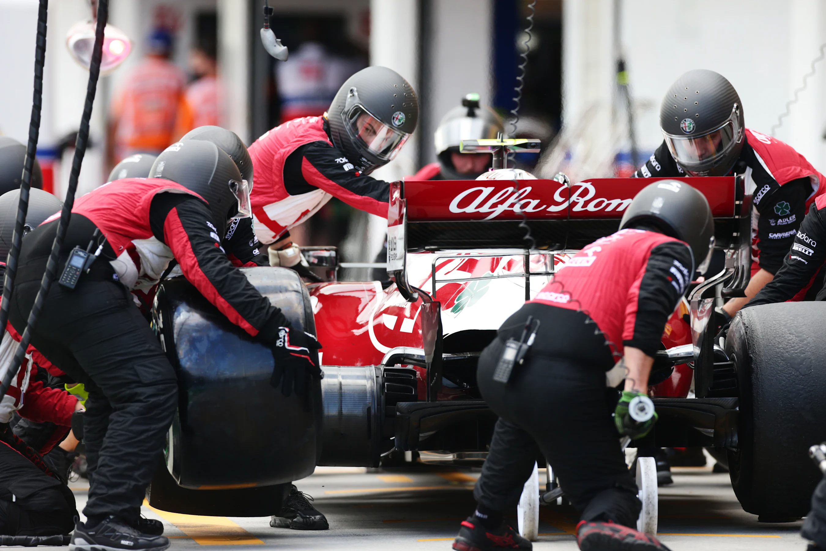 BUDAPEST, HUNGARY - AUGUST 01: Antonio Giovinazzi of Italy driving the (99) Alfa Romeo Racing C41