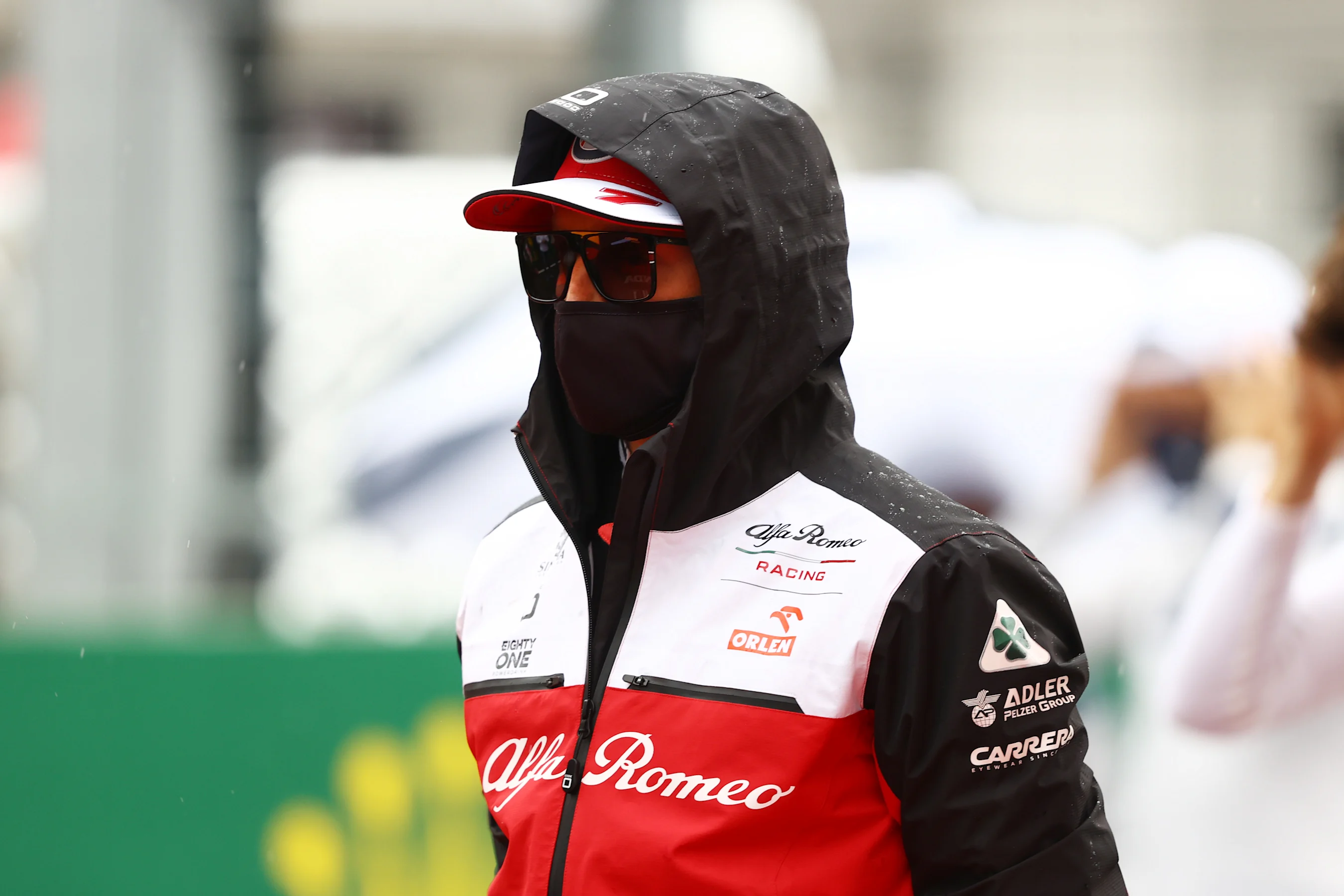 BUDAPEST, HUNGARY - AUGUST 01: Kimi Raikkonen of Finland and Alfa Romeo Racing looks on from the