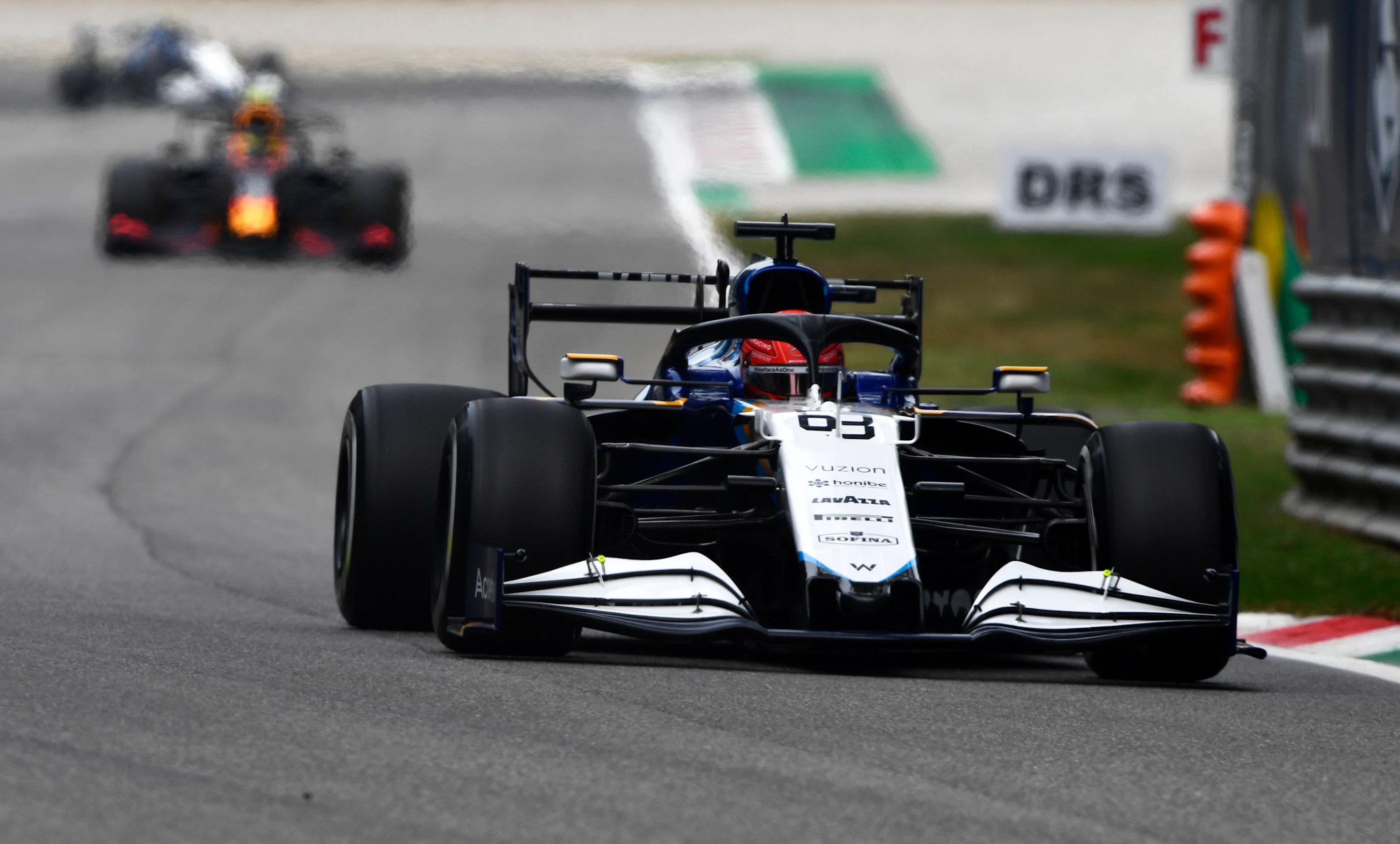 MONZA, ITALY - SEPTEMBER 10: George Russell of Great Britain driving the (63) Williams Racing FW43B