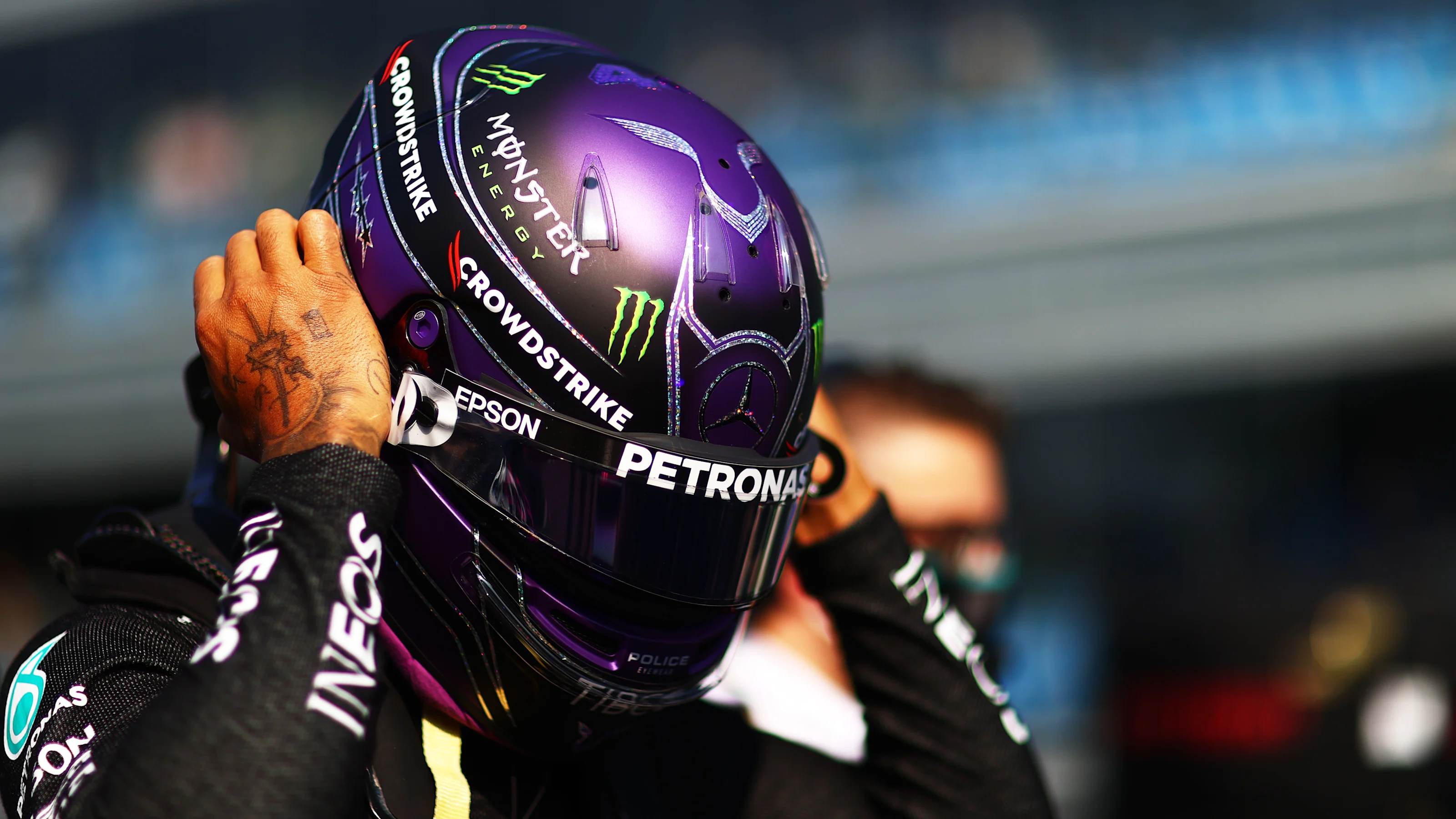 MONZA, ITALY - SEPTEMBER 11: Lewis Hamilton of Great Britain and Mercedes GP prepares to drive on
