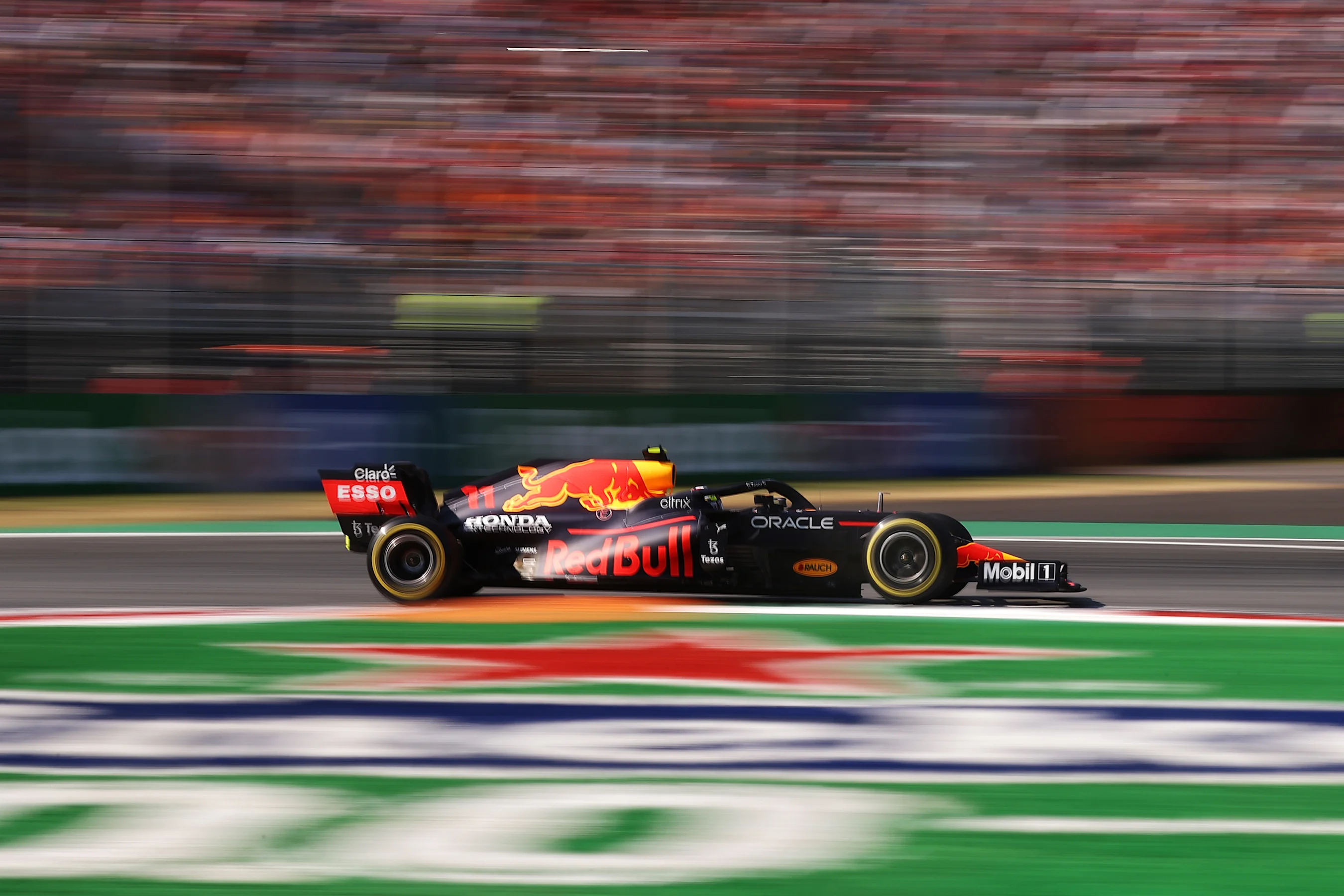 MONZA, ITALY - SEPTEMBER 12: Sergio Perez of Mexico driving the (11) Red Bull Racing RB16B Honda