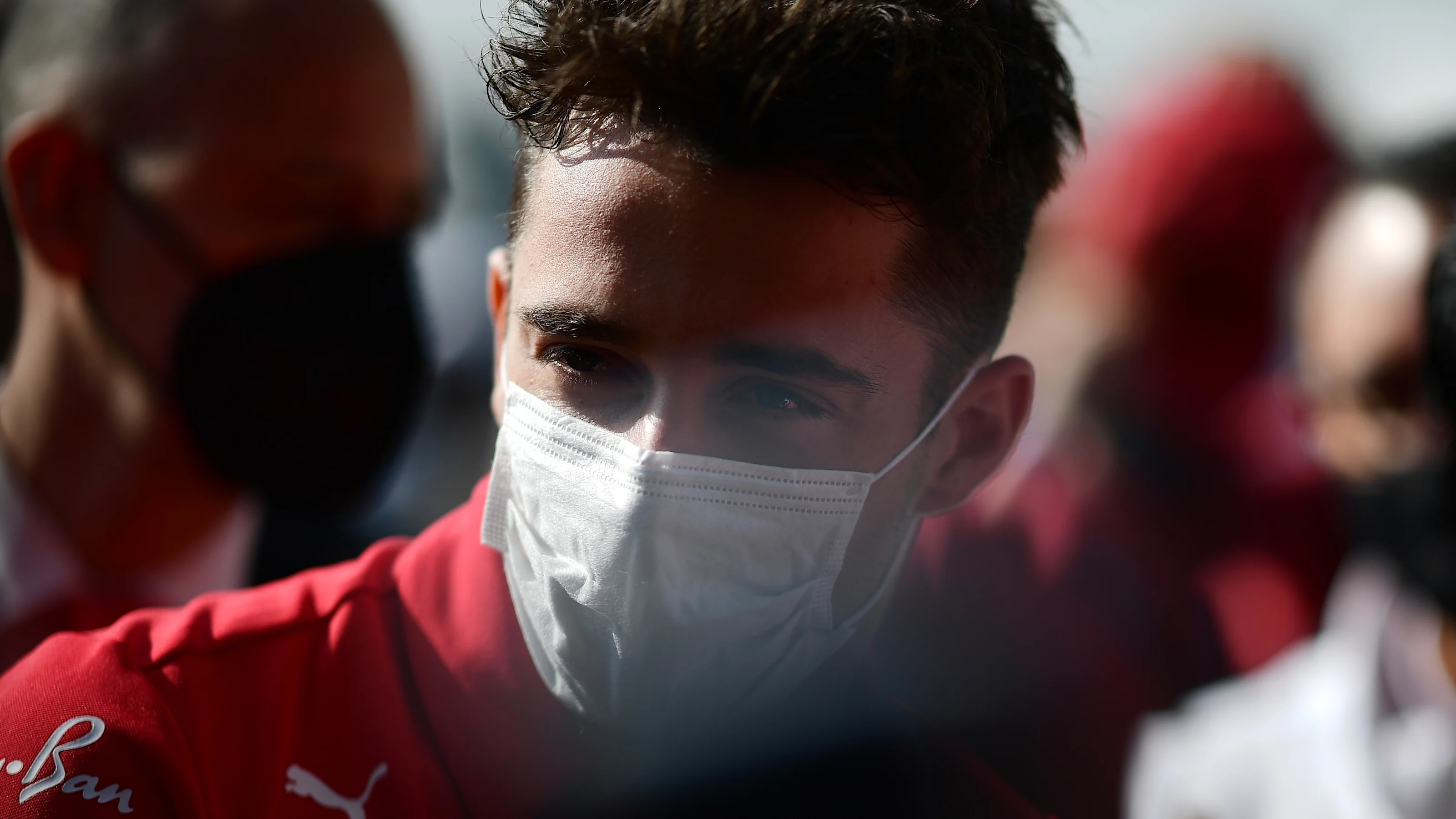 MEXICO CITY, MEXICO - NOVEMBER 05: Charles Leclerc of Monaco and Ferrari looks on in the Paddock