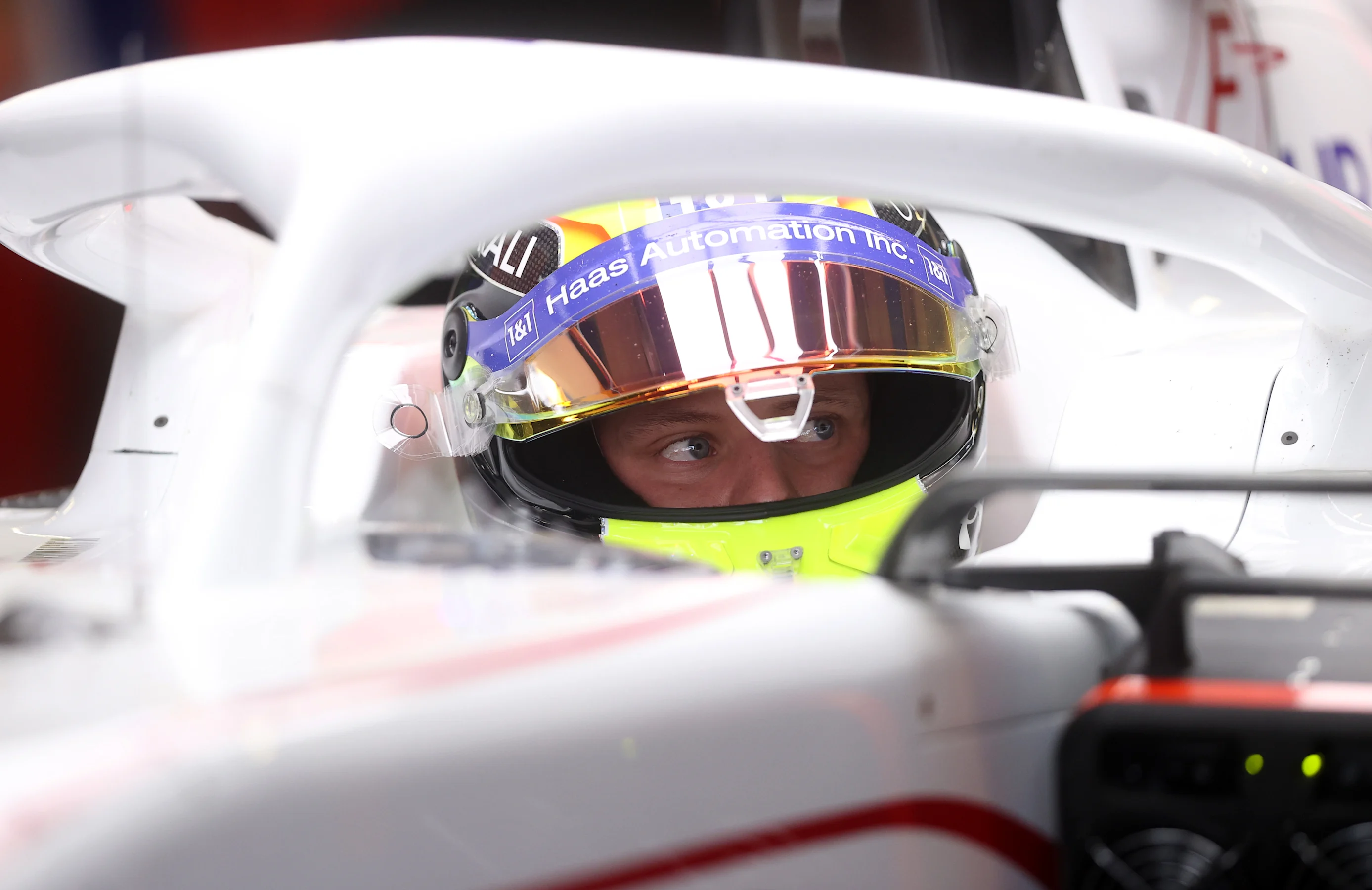 MEXICO CITY, MEXICO - NOVEMBER 05: Mick Schumacher of Germany and Haas F1 prepares to drive in the
