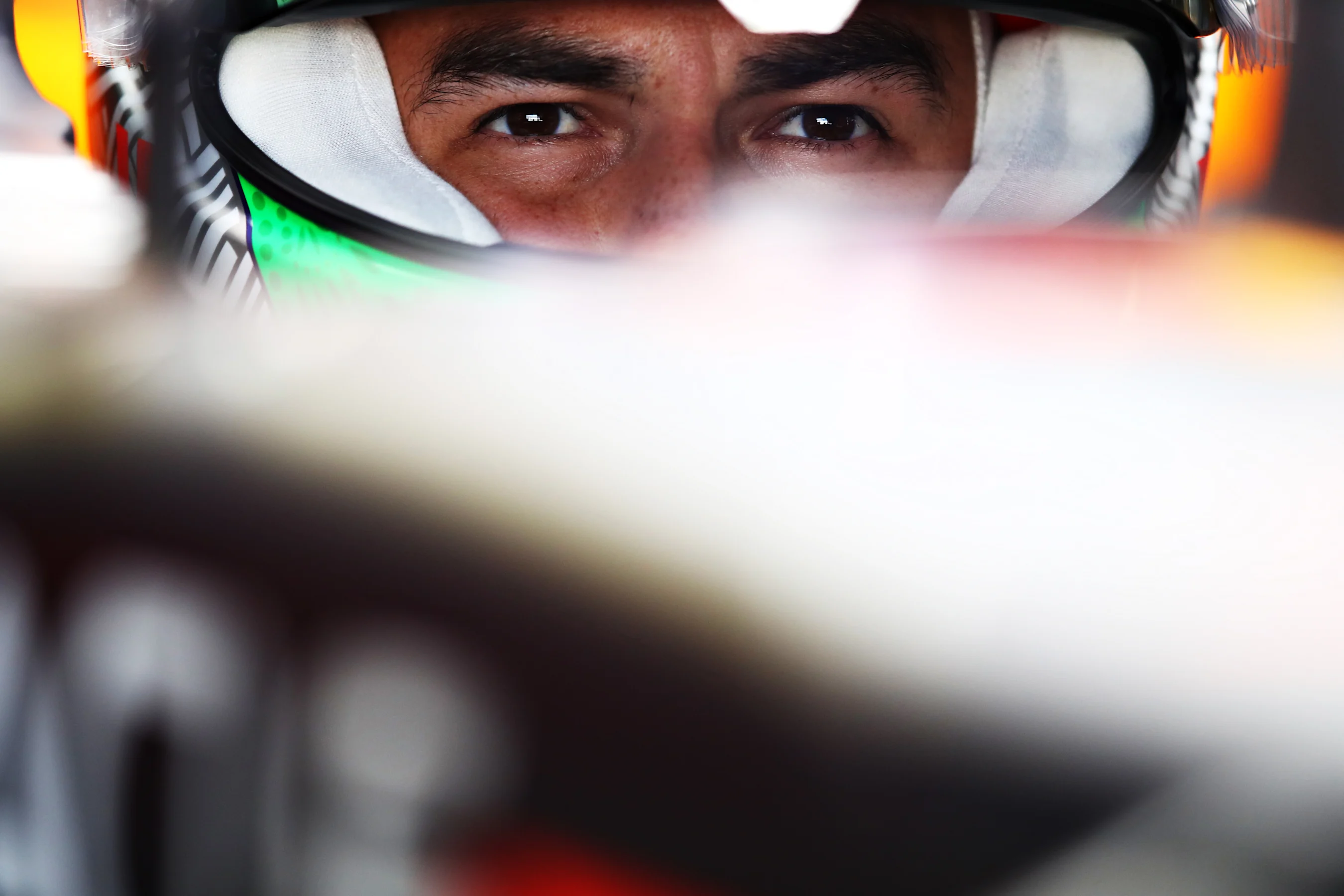 MEXICO CITY, MEXICO - NOVEMBER 06: Sergio Perez of Mexico and Red Bull Racing prepares to drive in