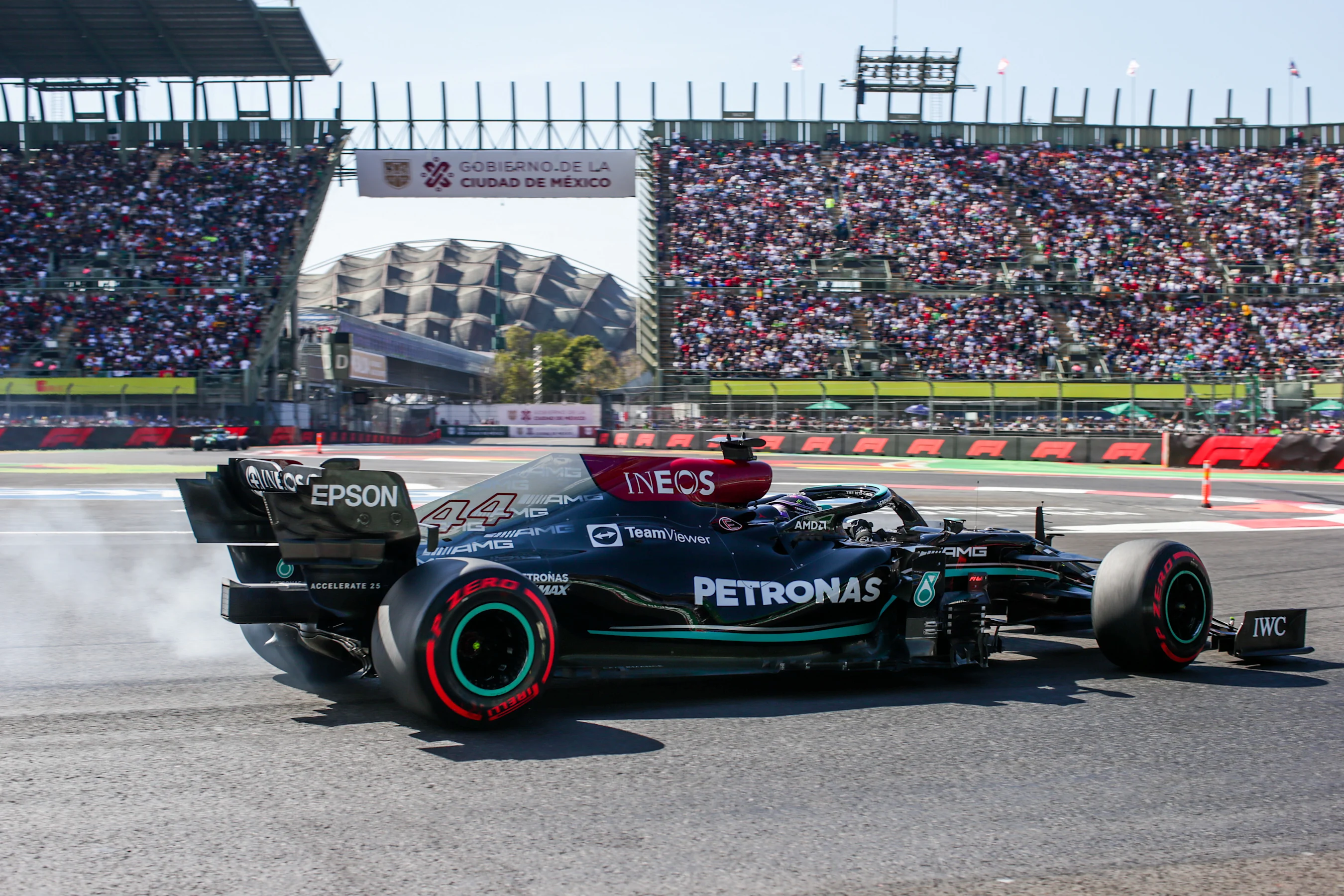 MEXICO CITY, MEXICO - NOVEMBER 06: Lewis Hamilton of Mercedes and Great Britain  during qualifying