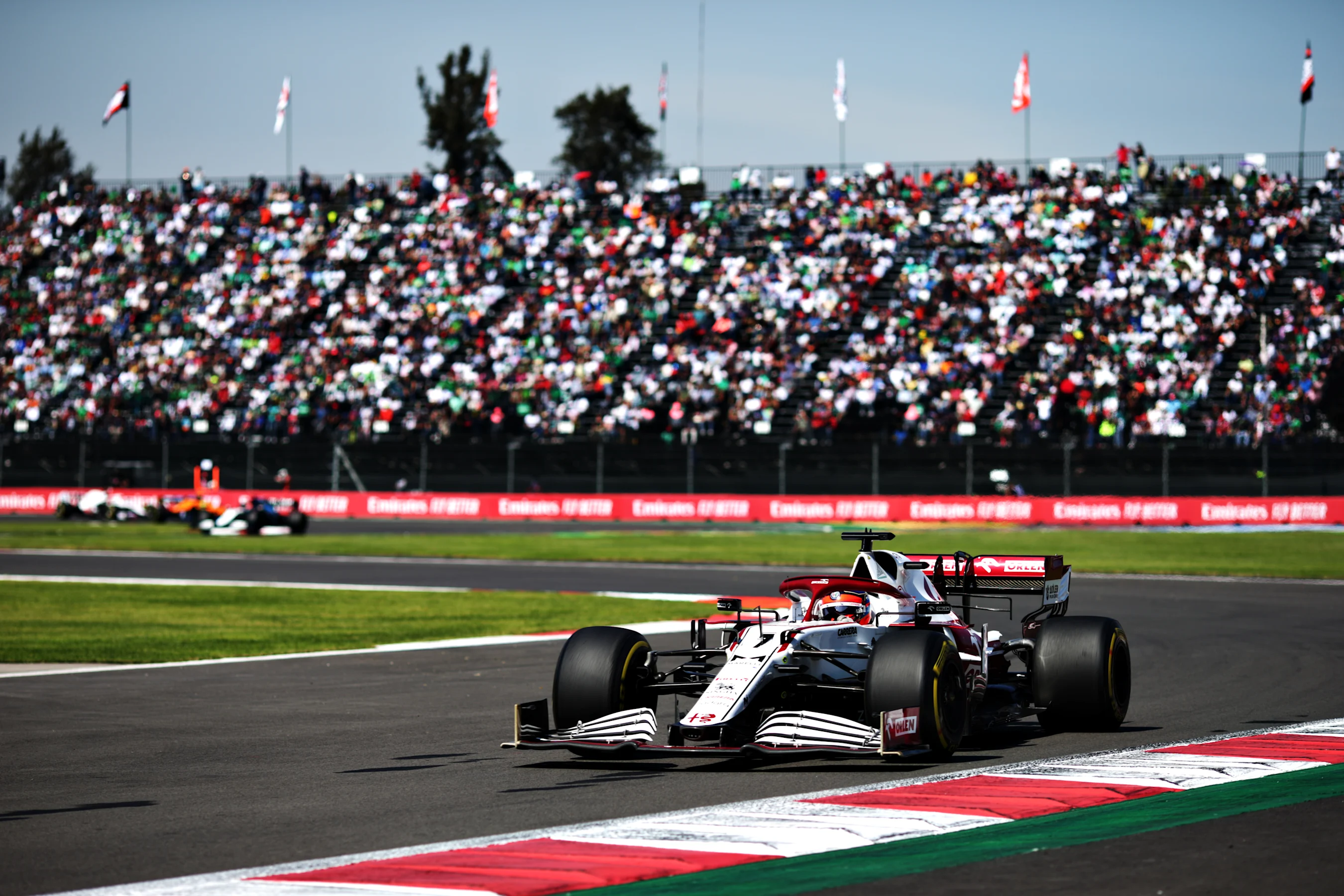 MEXICO CITY, MEXICO - NOVEMBER 07: Kimi Raikkonen of Finland driving the (7) Alfa Romeo Racing C41