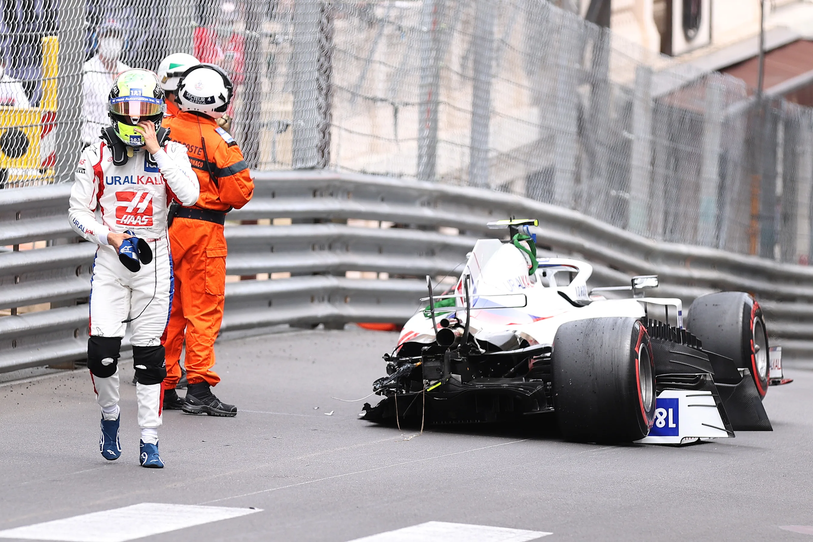 MONTE-CARLO, MONACO - MAY 22: Mick Schumacher of Germany and Haas F1 walks away from his car after