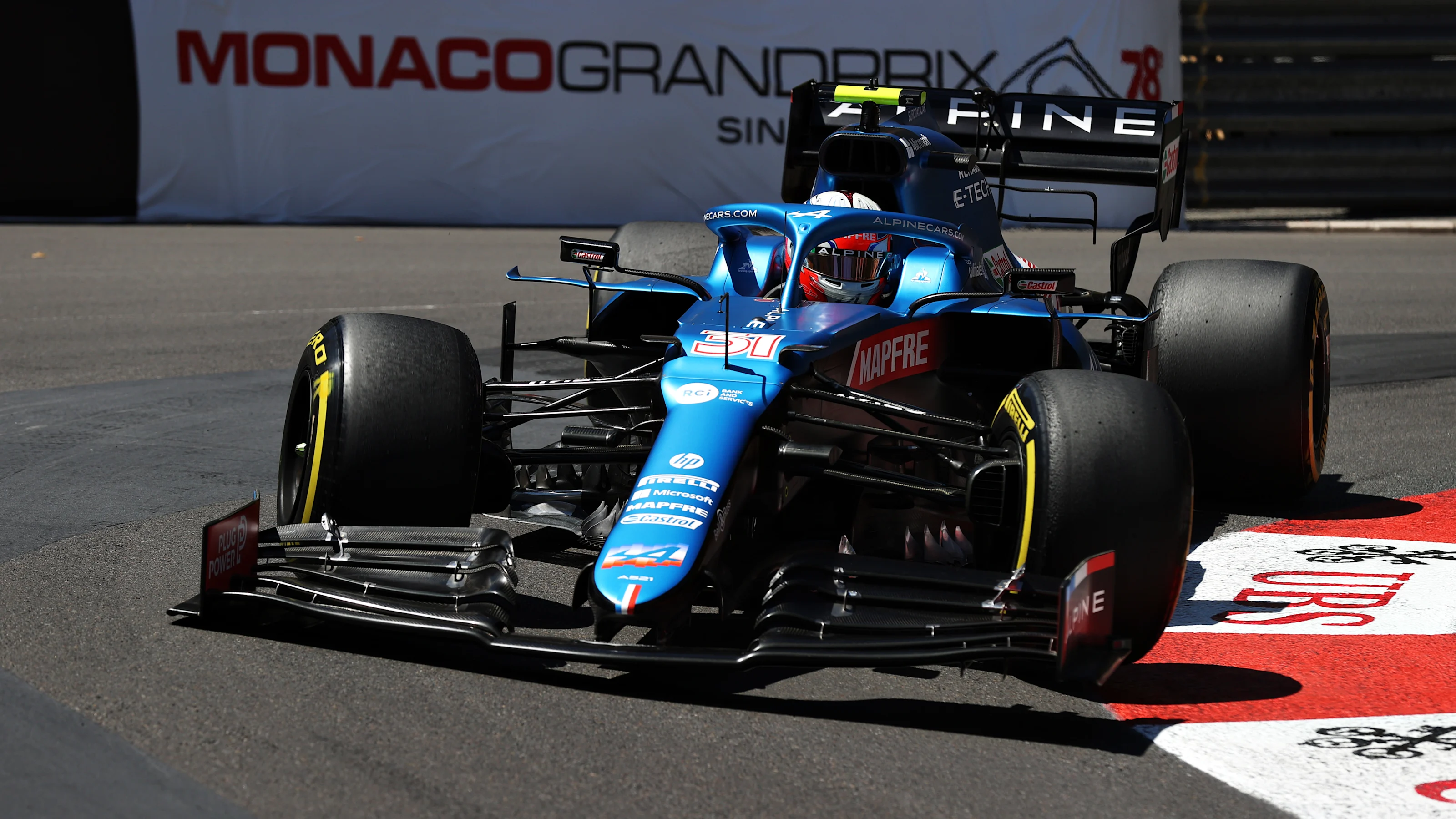 MONTE-CARLO, MONACO - MAY 20: Esteban Ocon of France driving the (31) Alpine A521 Renault during