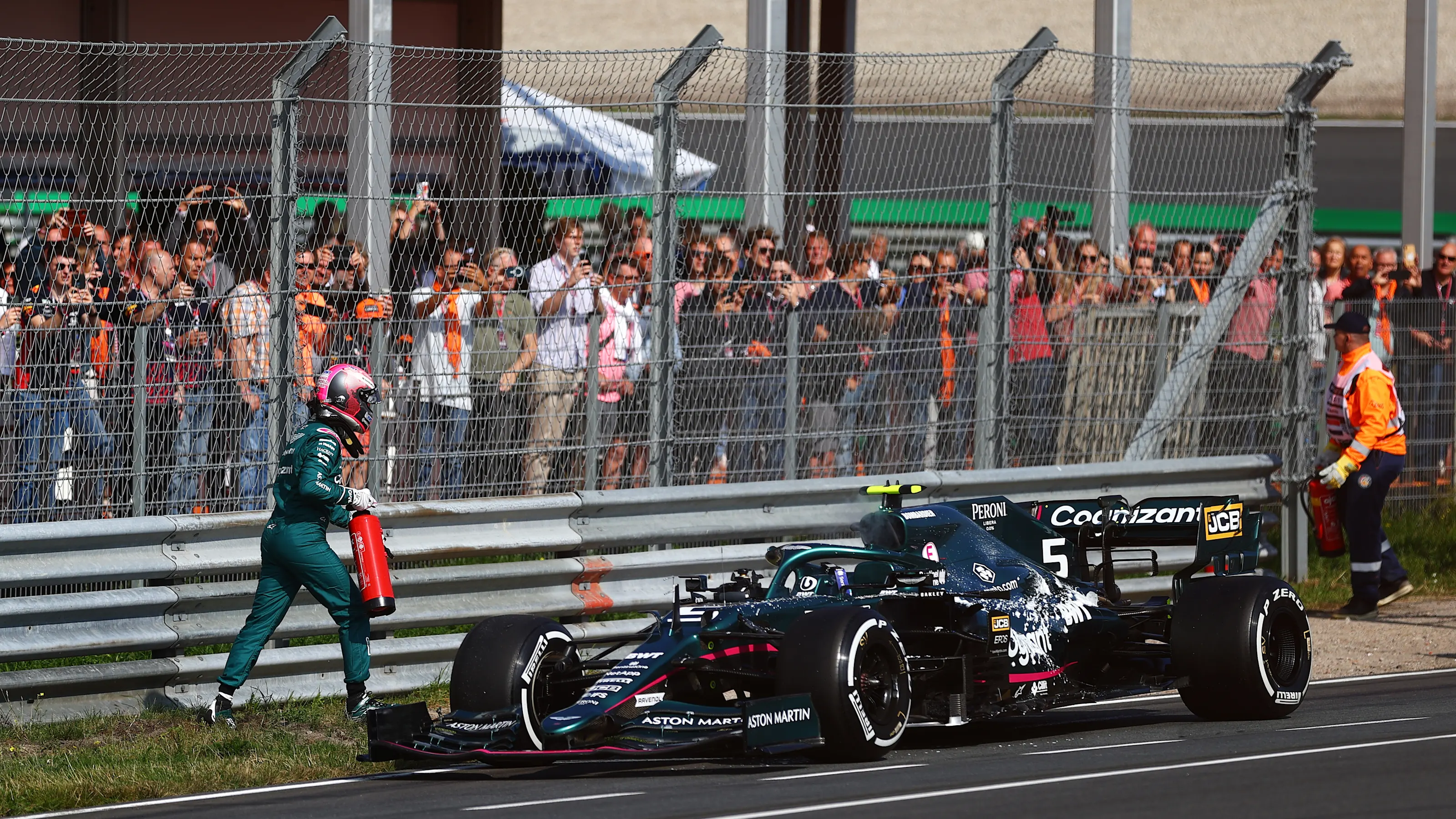 ZANDVOORT, NETHERLANDS - SEPTEMBER 03: Sebastian Vettel of Germany and Aston Martin F1 Team
