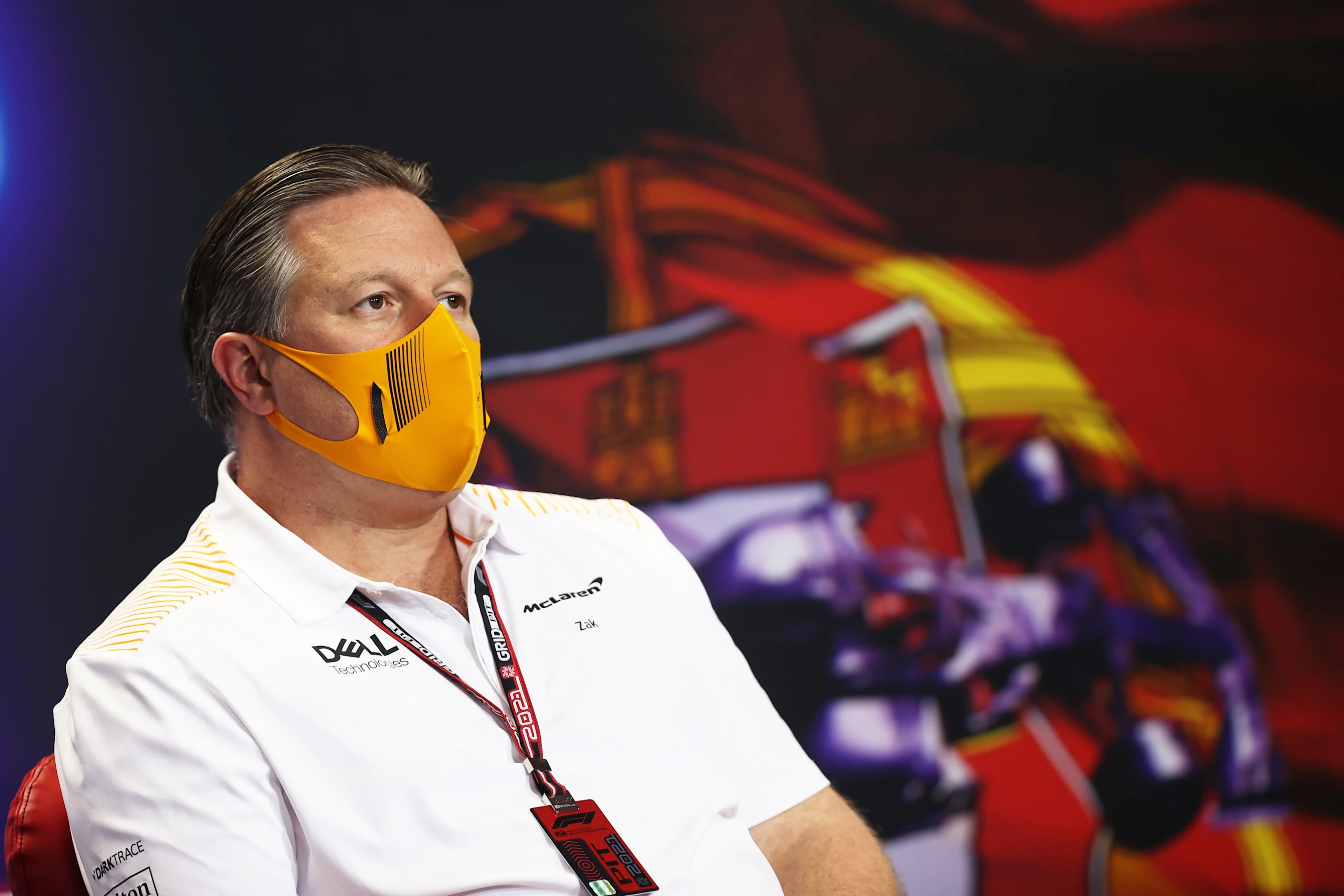 PORTIMAO, PORTUGAL - APRIL 30: McLaren Chief Executive Officer Zak Brown talks in the Team