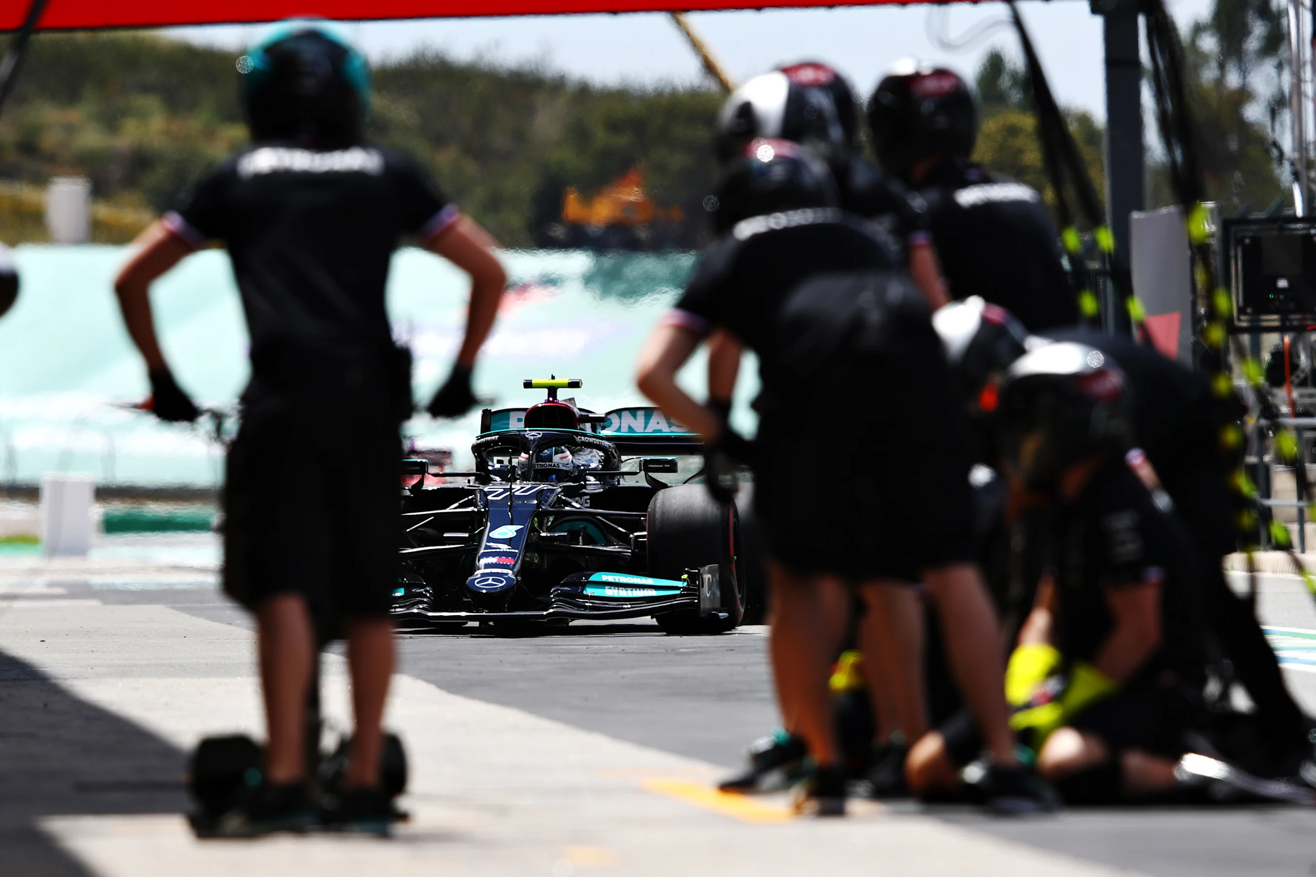 PORTIMAO, PORTUGAL - APRIL 30: Valtteri Bottas of Finland driving the (77) Mercedes AMG Petronas F1
