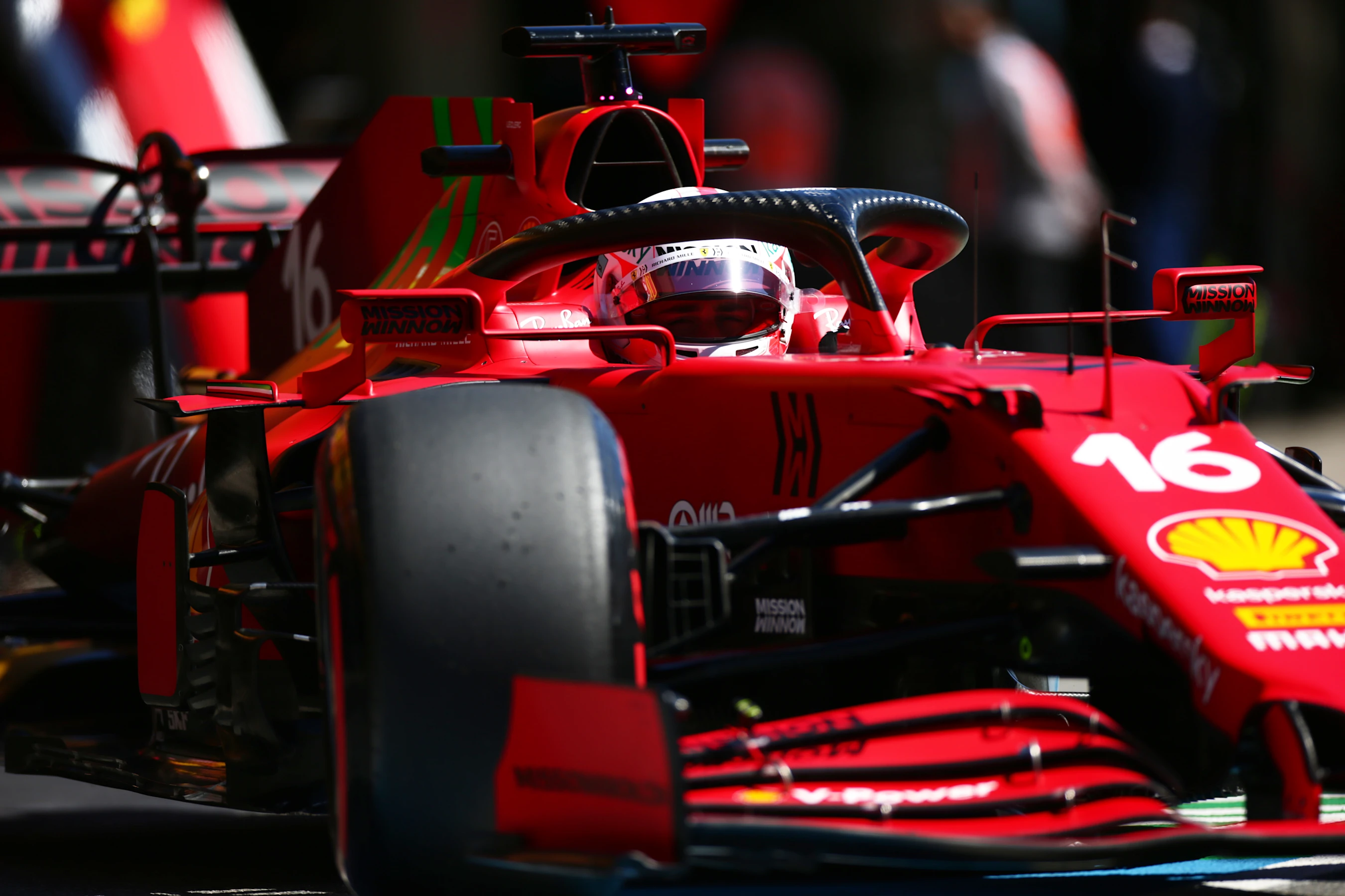 PORTIMAO, PORTUGAL - APRIL 30: Charles Leclerc of Monaco driving the (16) Scuderia Ferrari SF21 in
