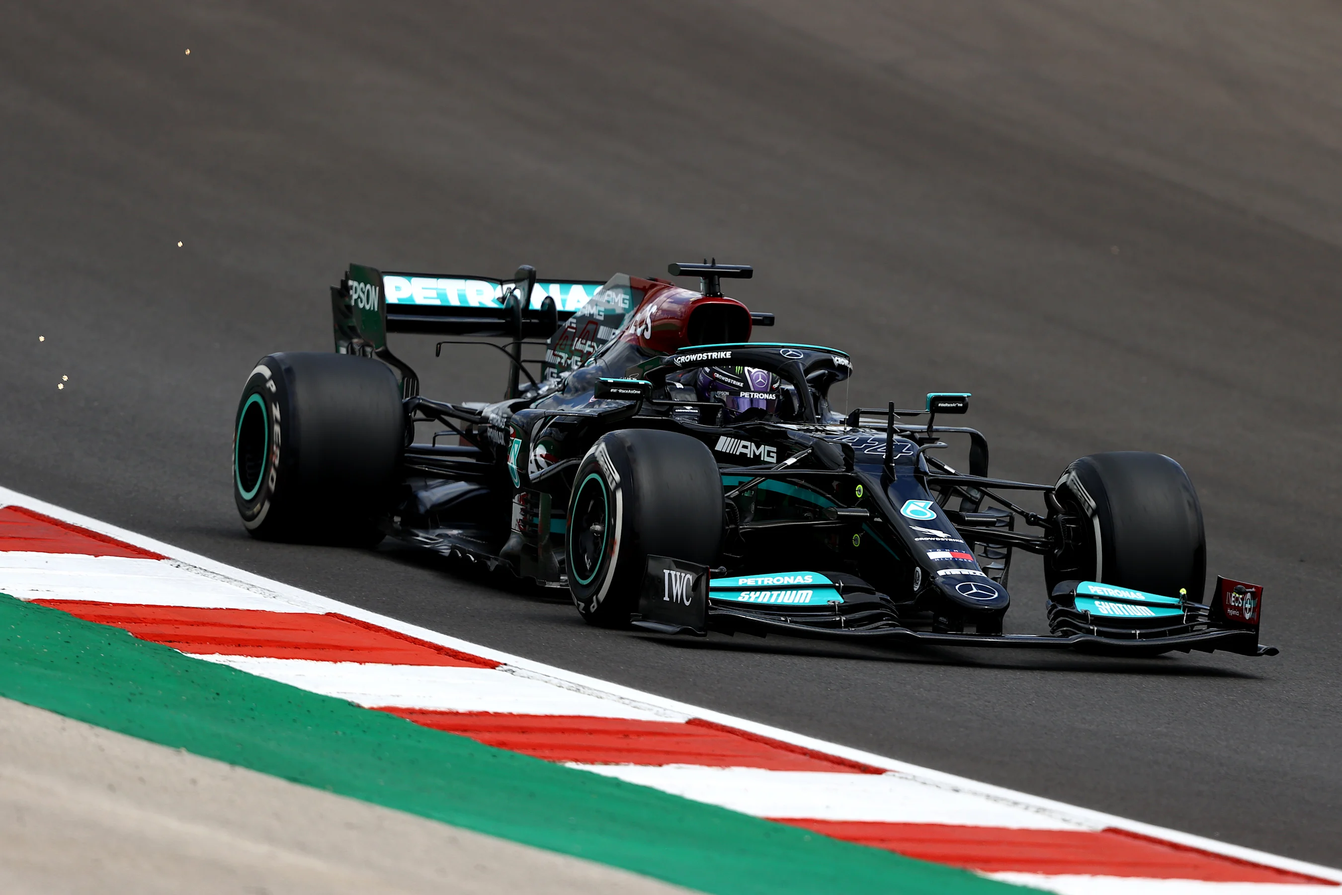 PORTIMAO, PORTUGAL - MAY 01: Lewis Hamilton of Great Britain driving the (44) Mercedes AMG Petronas