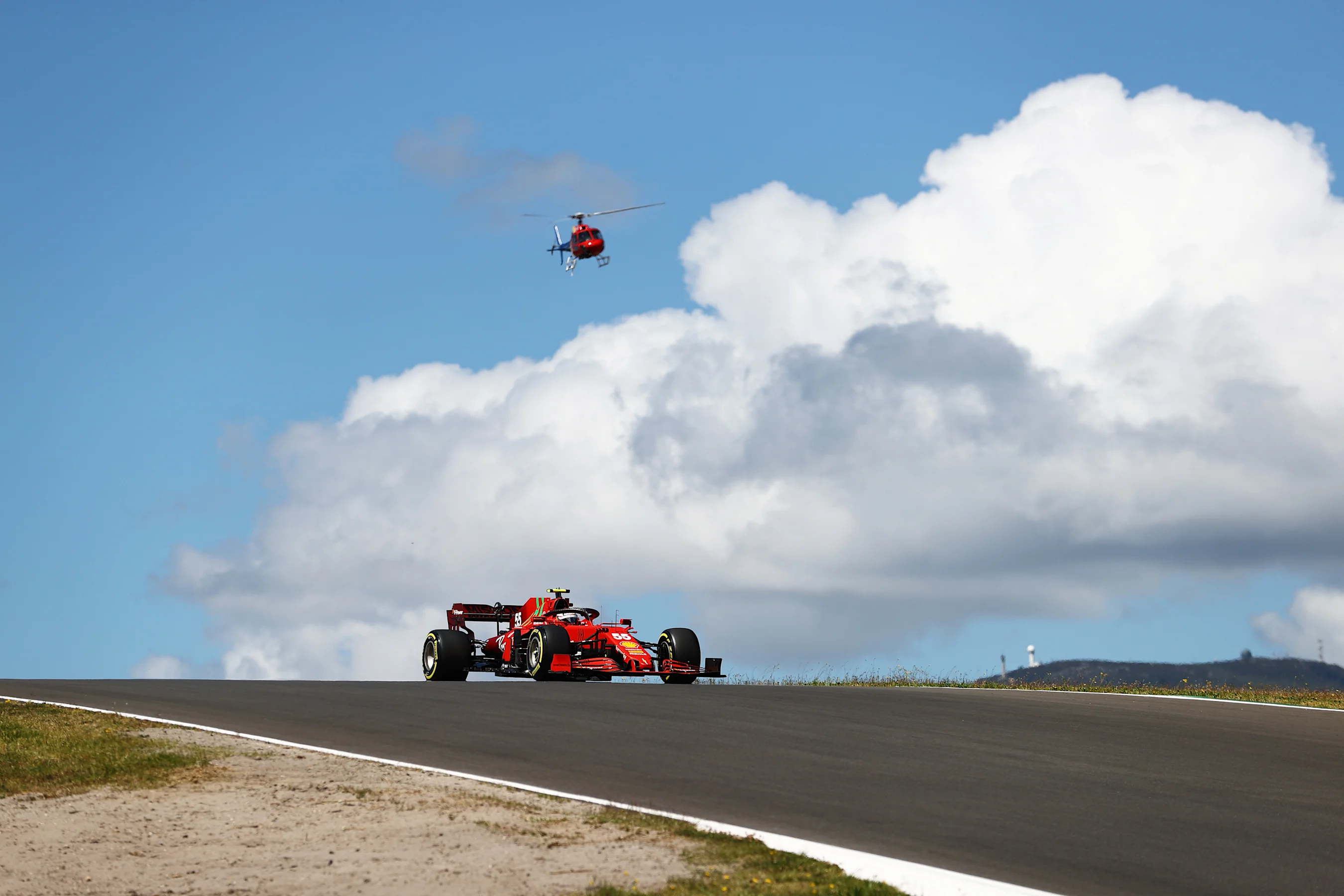 PORTIMAO, PORTUGAL - MAY 01: Carlos Sainz of Spain driving the (55) Scuderia Ferrari SF21 on track