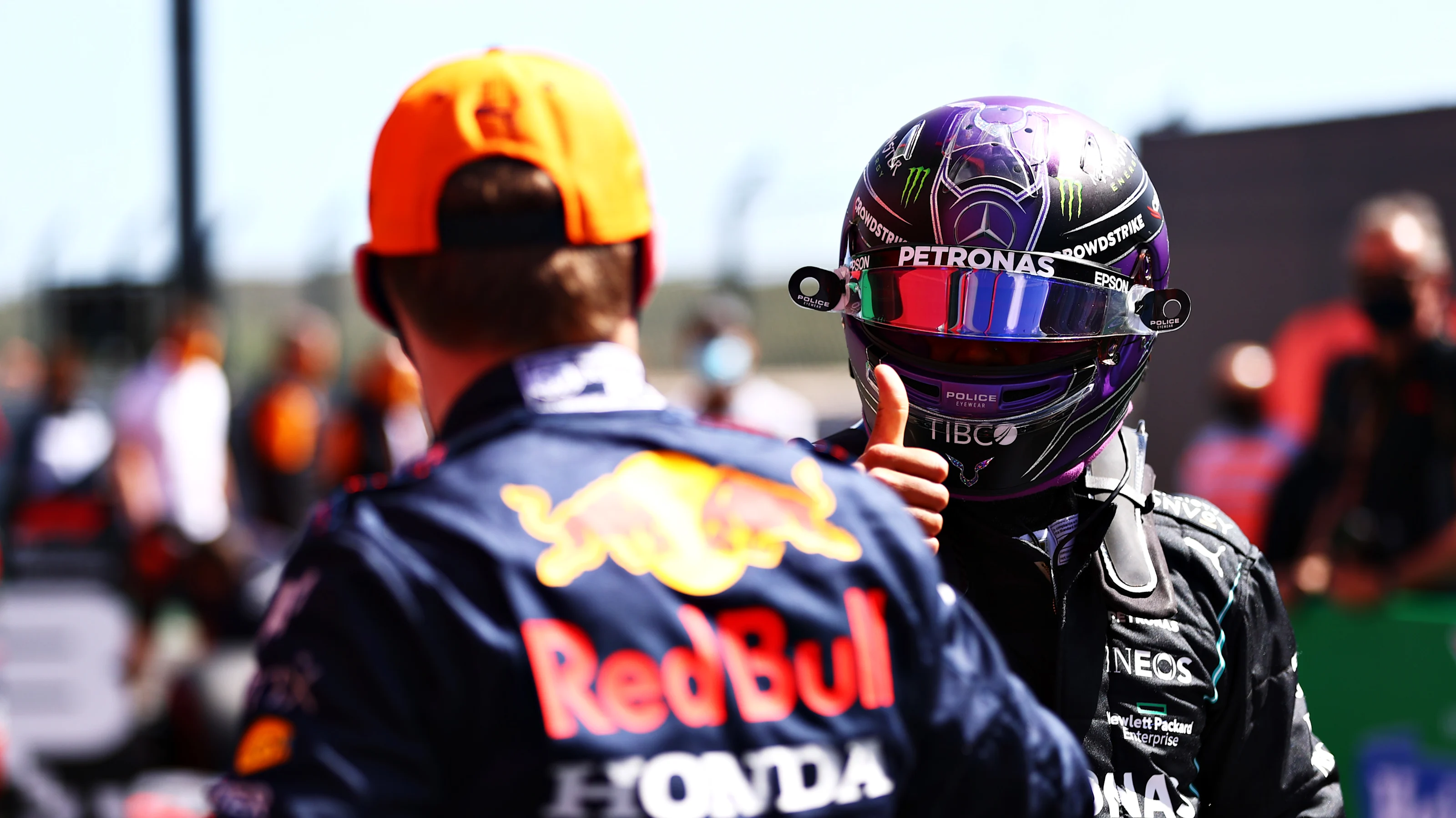 PORTIMAO, PORTUGAL - MAY 01: Second place qualifier Lewis Hamilton of Great Britain and Mercedes GP