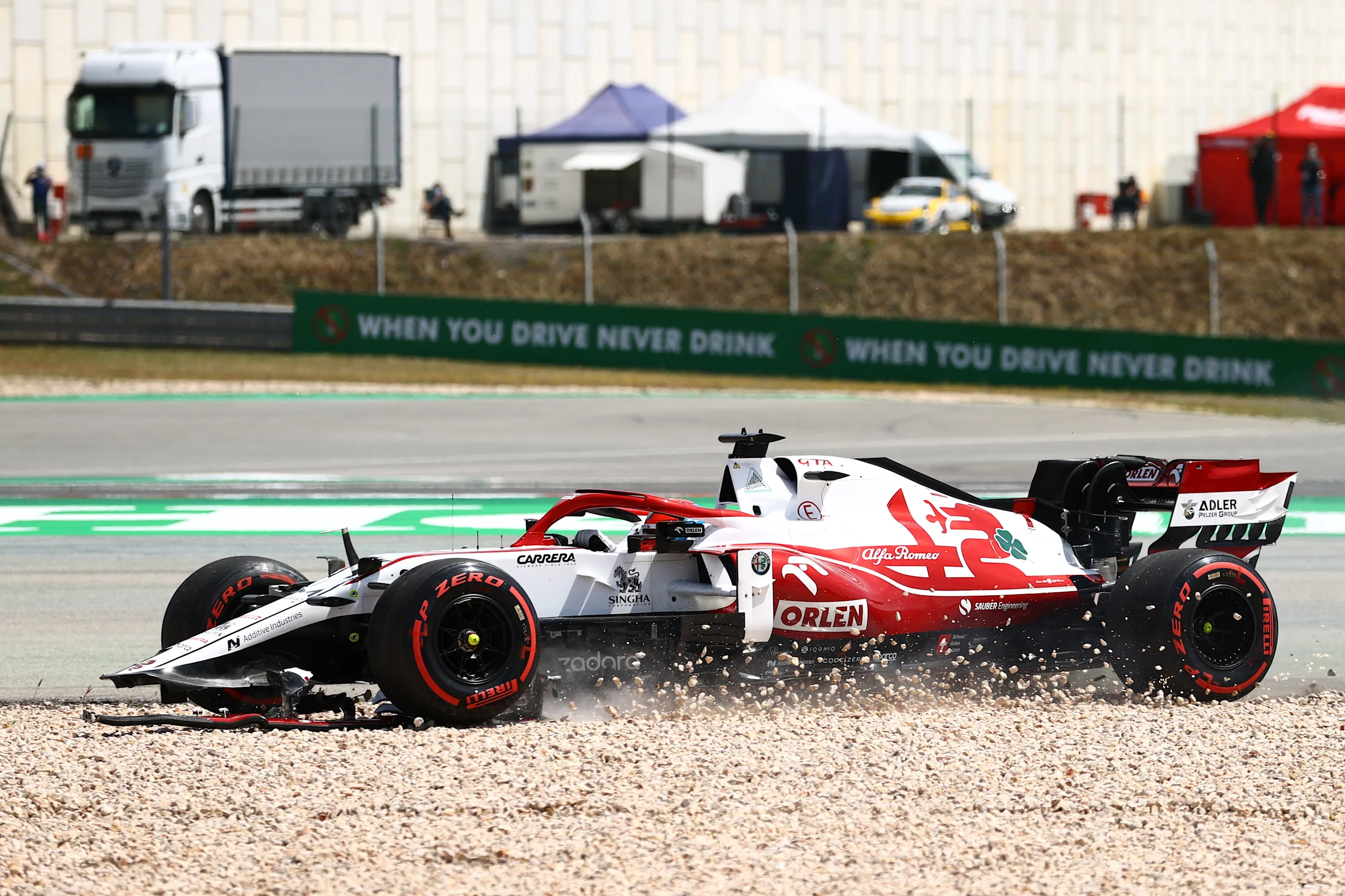 PORTIMAO, PORTUGAL - MAY 02: Kimi Raikkonen of Finland driving the (7) Alfa Romeo Racing C41