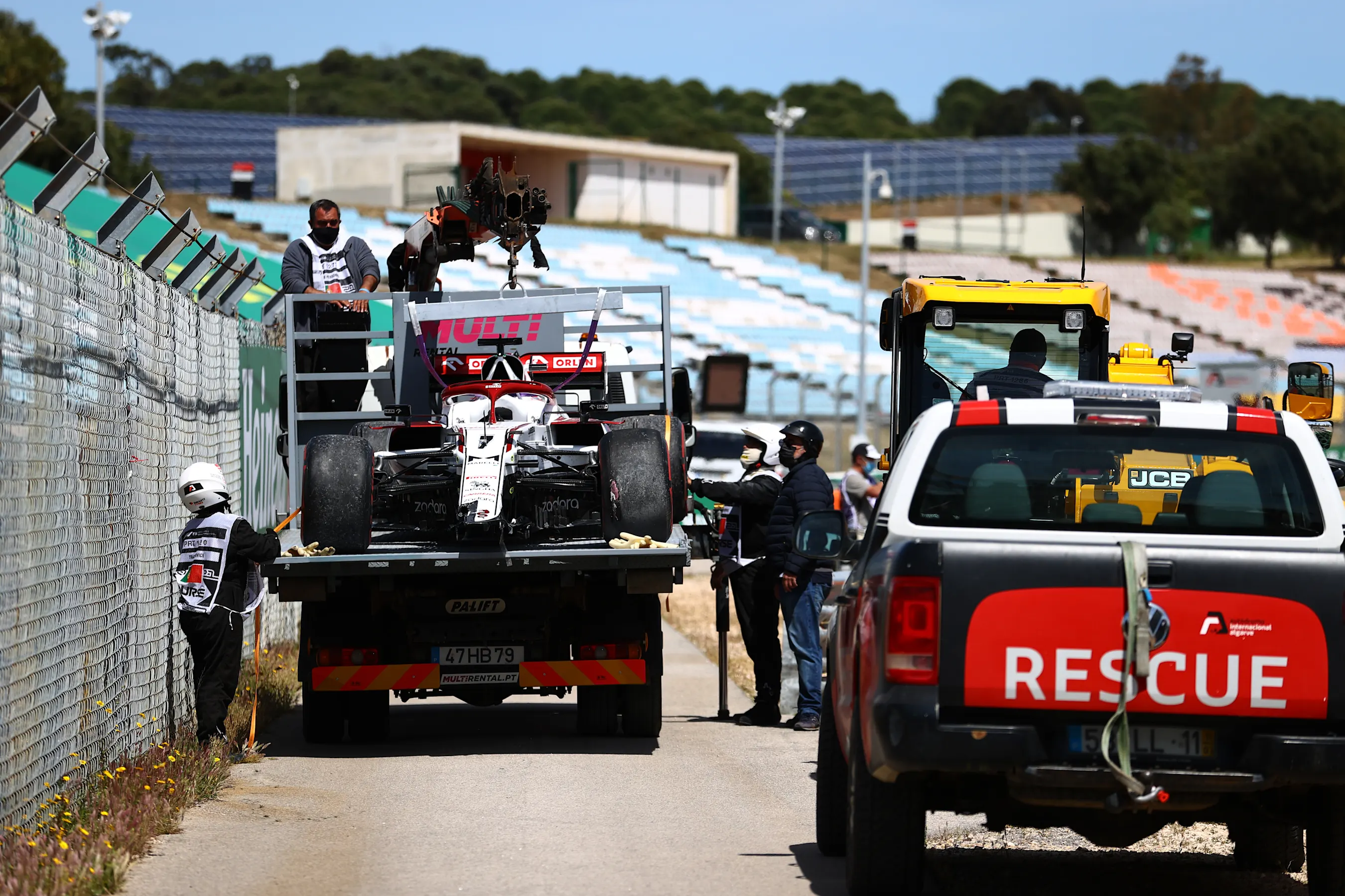PORTIMAO, PORTUGAL - MAY 02: The car of Kimi Raikkonen of Finland and Alfa Romeo Racing is seen on