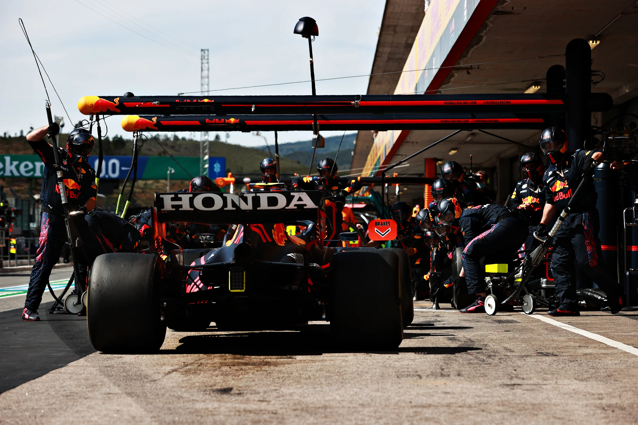 PORTIMAO, PORTUGAL - MAY 02: Sergio Perez of Mexico driving the (11) Red Bull Racing RB16B Honda