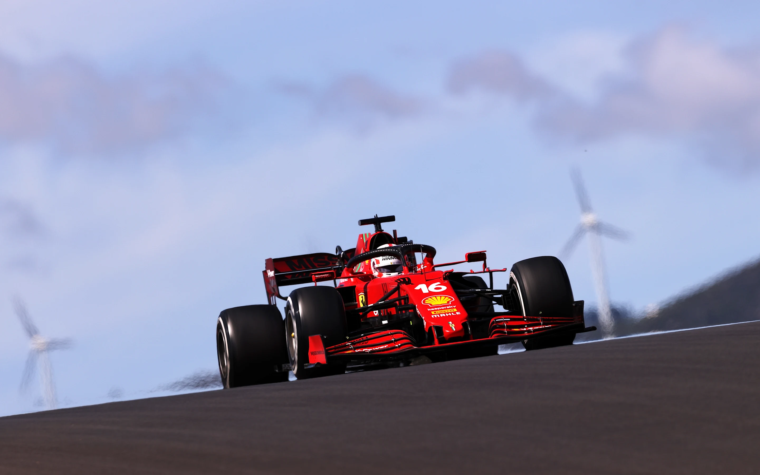 PORTIMAO, PORTUGAL - MAY 02: Charles Leclerc of Monaco driving the (16) Scuderia Ferrari SF21 on