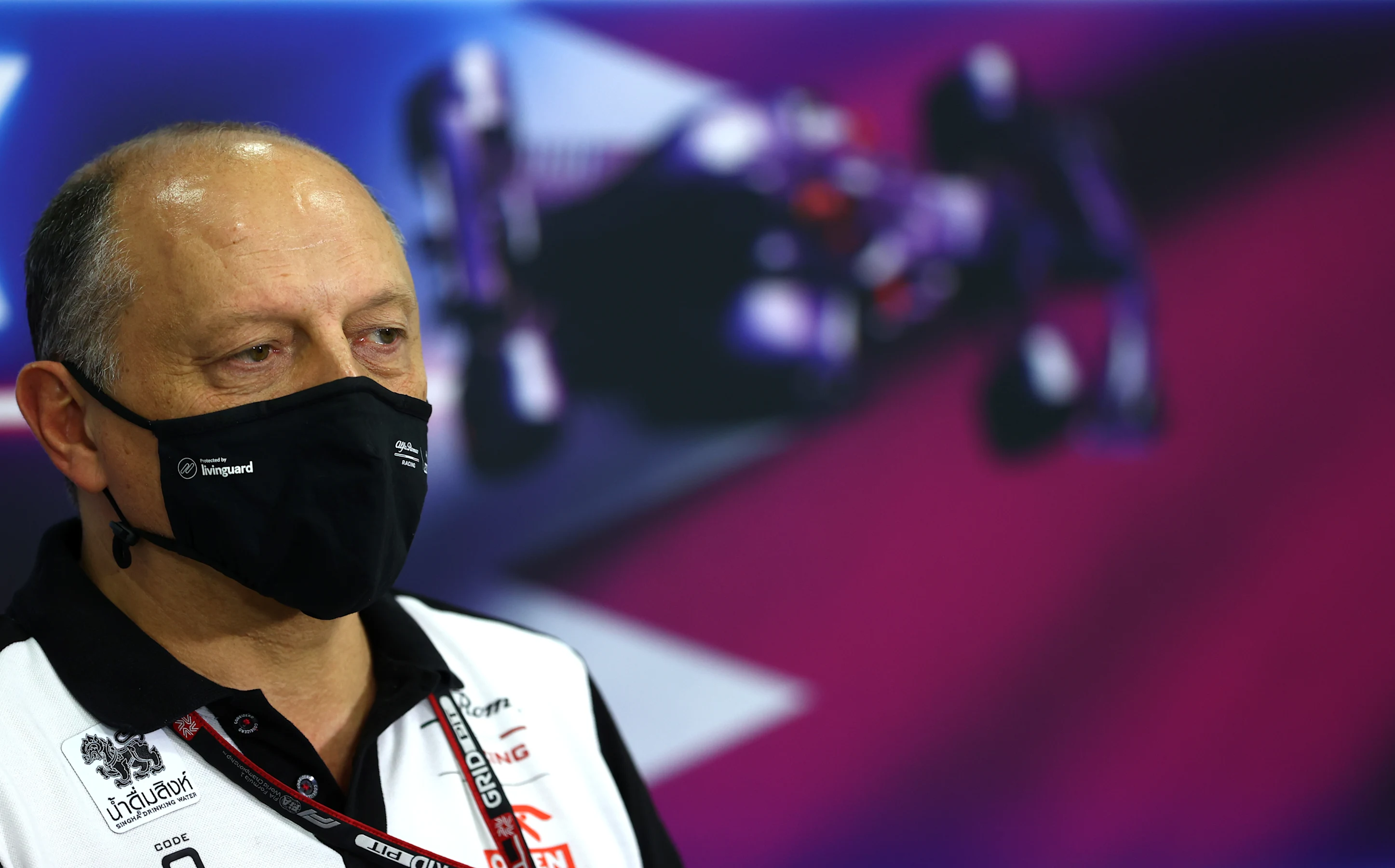 DOHA, QATAR - NOVEMBER 19: Alfa Romeo Racing Team Principal Frederic Vasseur talks in the Team