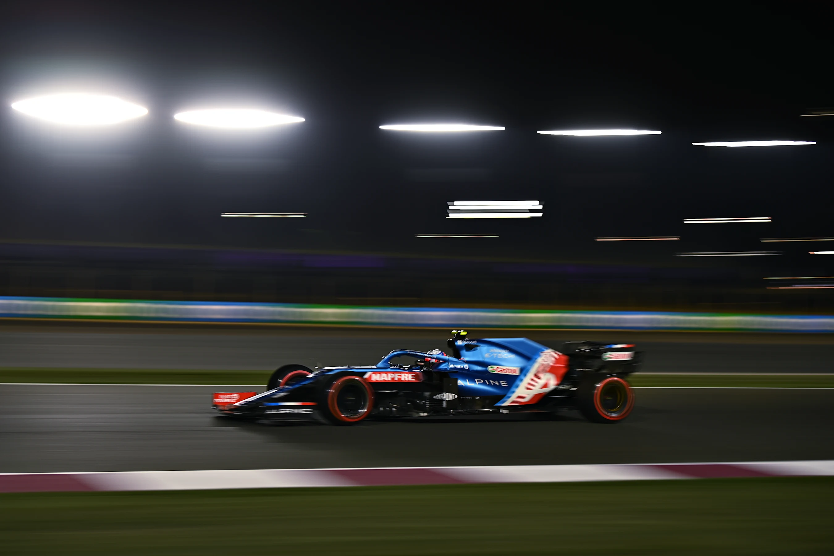 DOHA, QATAR - NOVEMBER 20: Esteban Ocon of France driving the (31) Alpine A521 Renault during