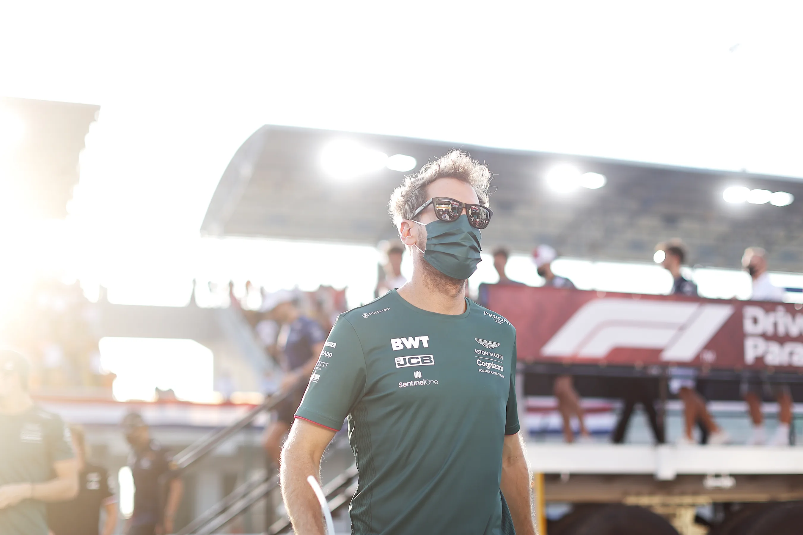 DOHA, QATAR - NOVEMBER 21: Sebastian Vettel of Germany and Aston Martin F1 Team looks on from the