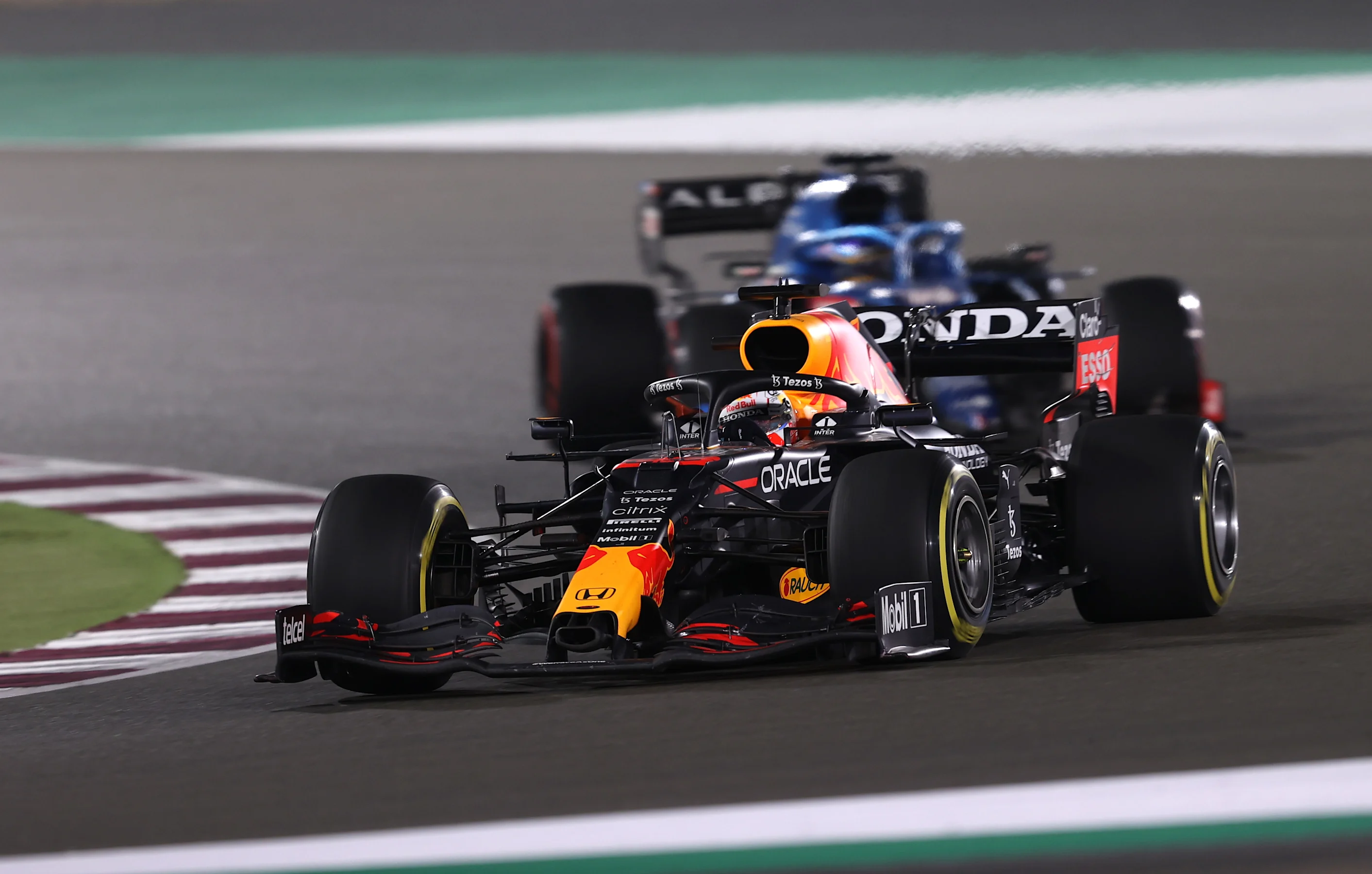 DOHA, QATAR - NOVEMBER 21: Max Verstappen of the Netherlands driving the (33) Red Bull Racing RB16B
