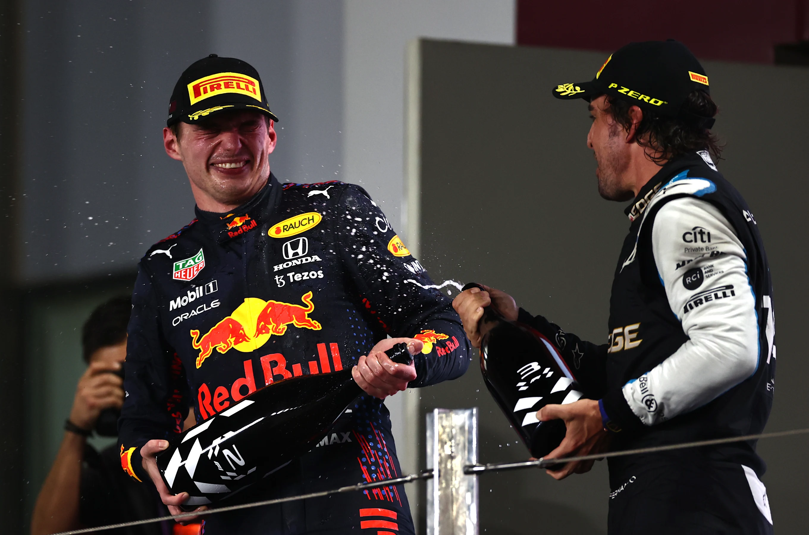 DOHA, QATAR - NOVEMBER 21: Second placed Max Verstappen of Netherlands and Red Bull Racing and