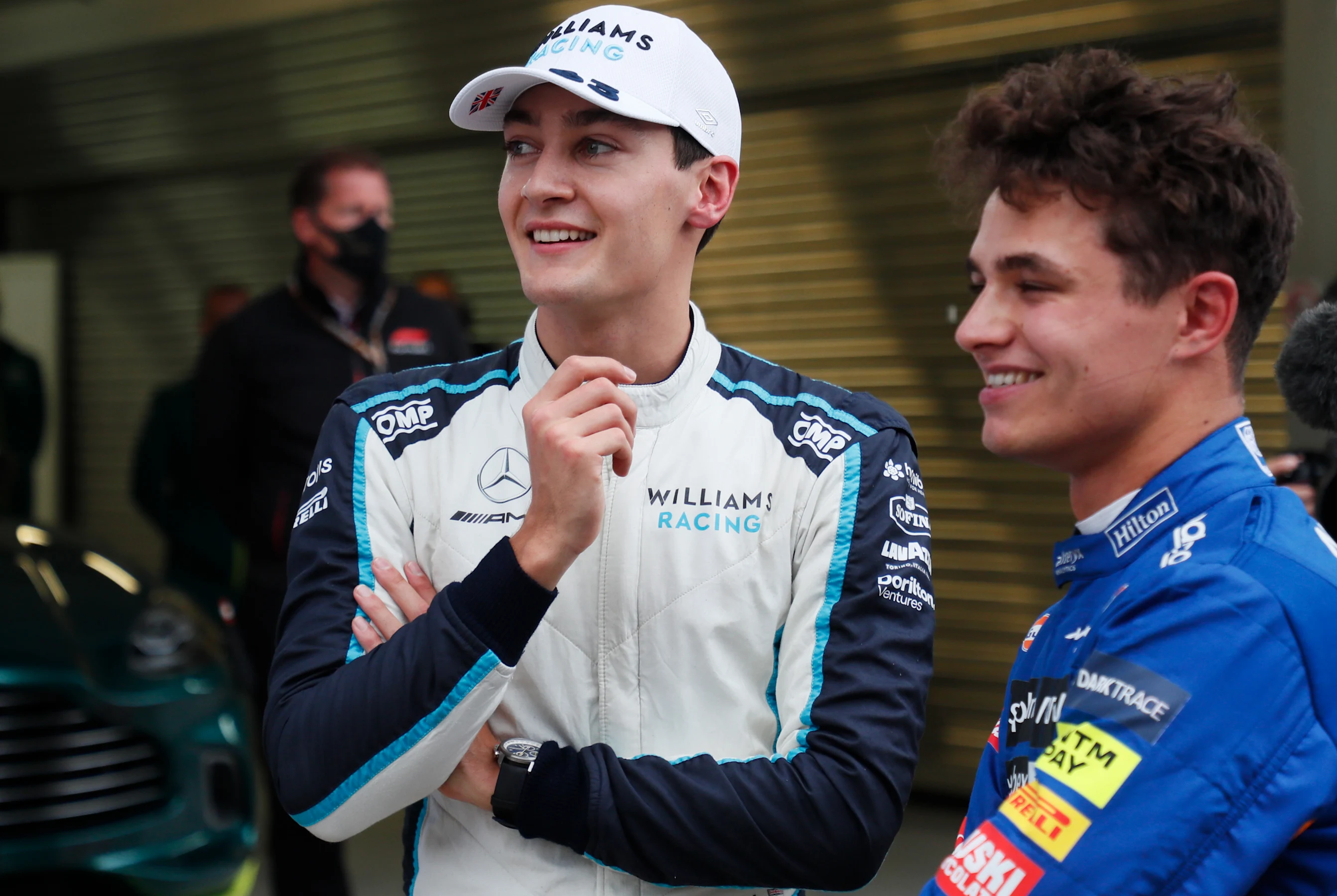 SOCHI, RUSSIA - SEPTEMBER 25: Pole position qualifier Lando Norris of Great Britain and McLaren F1