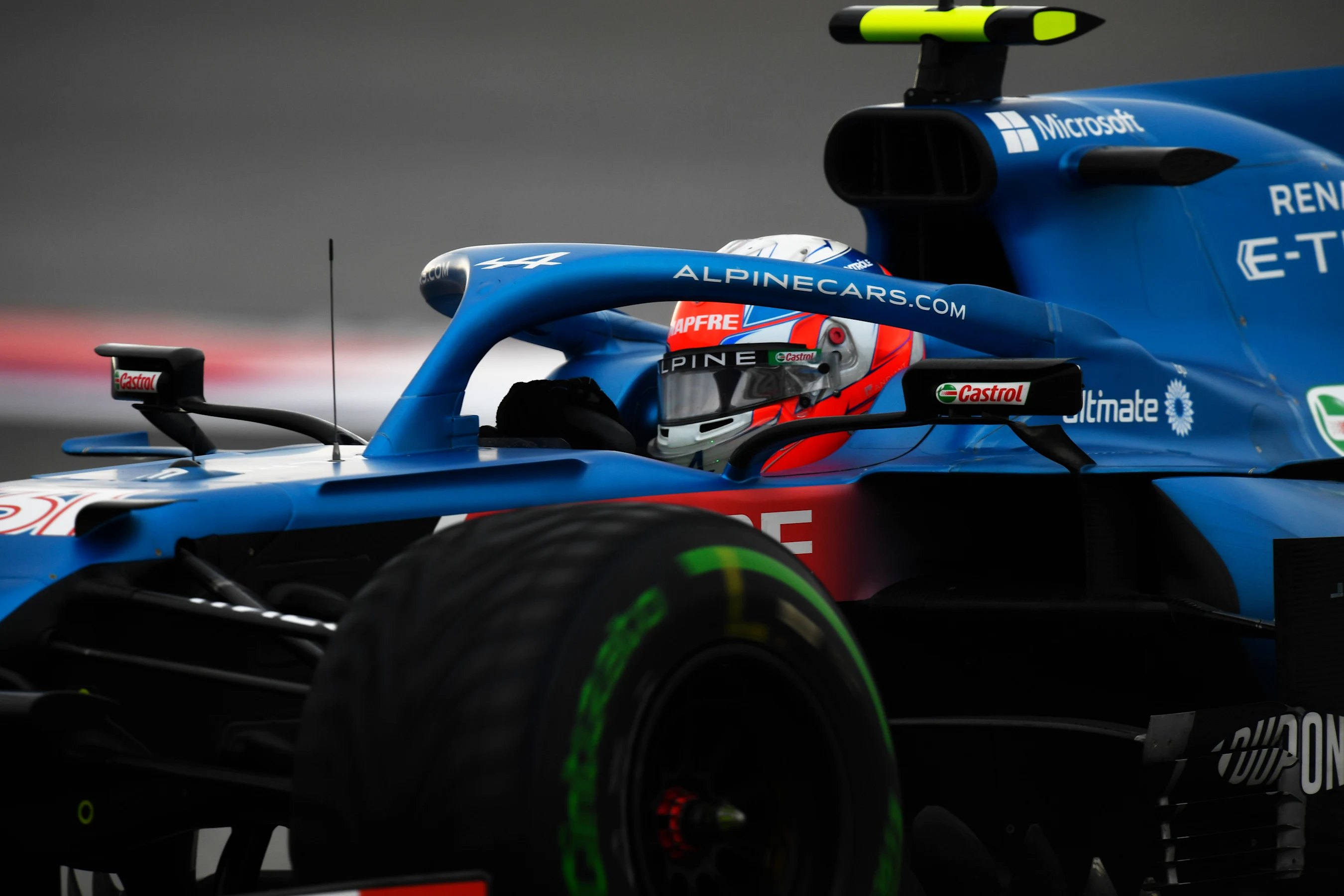 SOCHI, RUSSIA - SEPTEMBER 25: Esteban Ocon of France driving the (31) Alpine A521 Renault on track