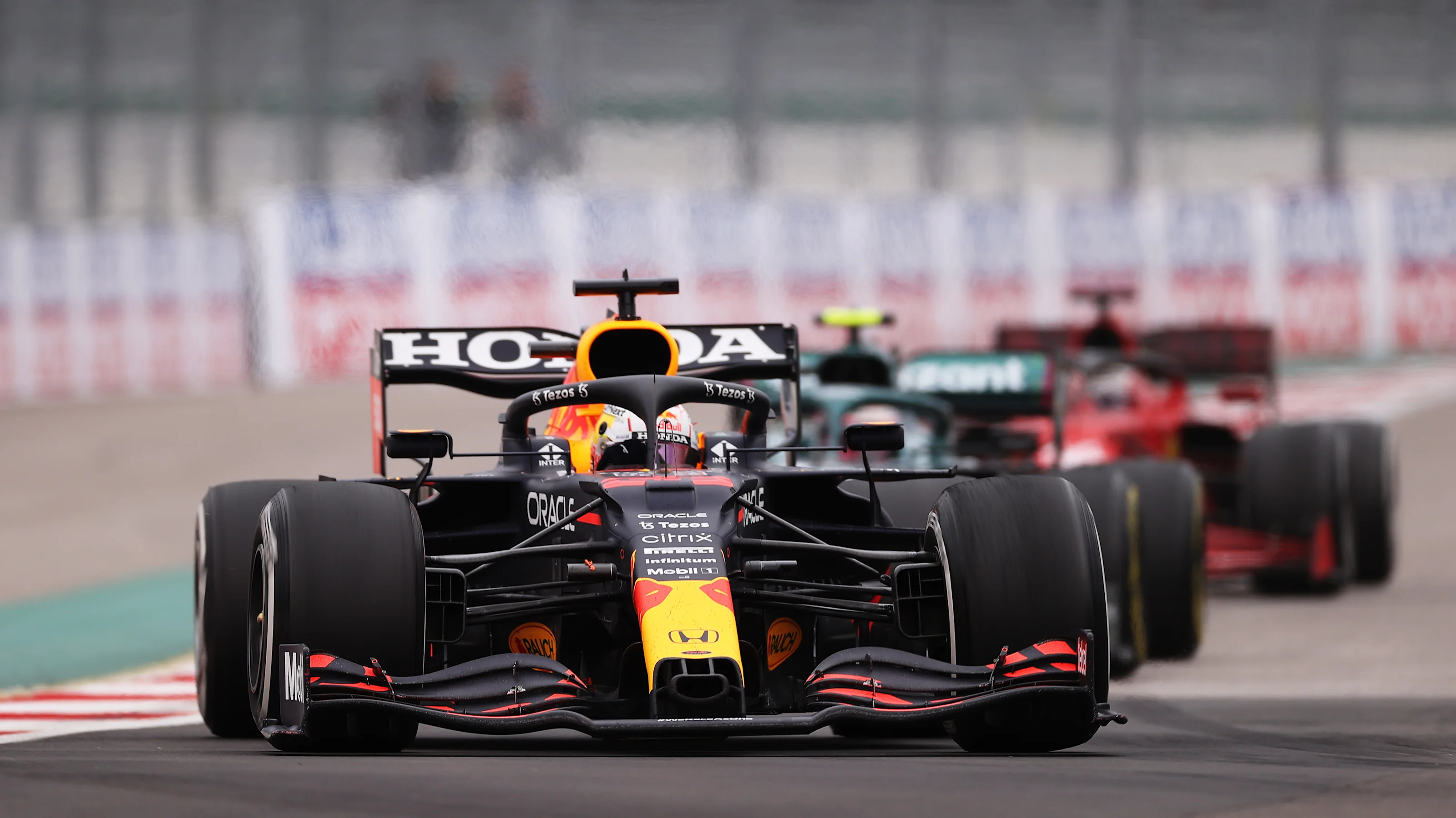 SOCHI, RUSSIA - SEPTEMBER 26: Max Verstappen of the Netherlands driving the (33) Red Bull Racing