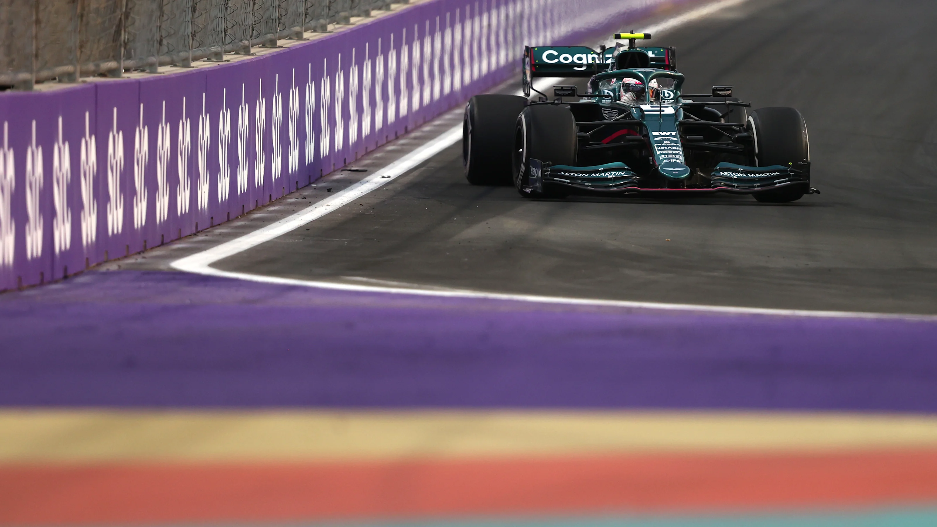 JEDDAH, SAUDI ARABIA - DECEMBER 03: Sebastian Vettel of Germany driving the (5) Aston Martin AMR21
