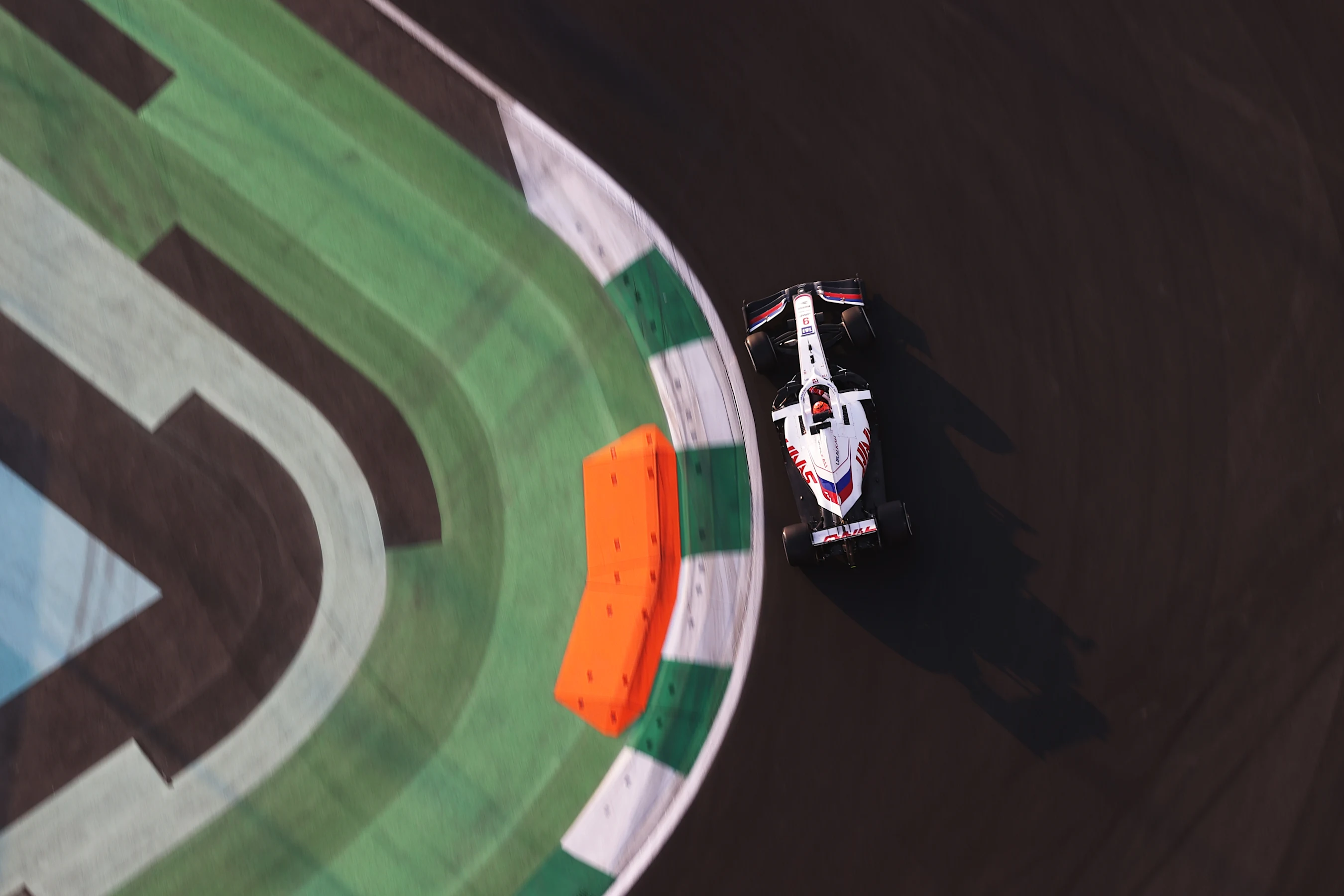 JEDDAH, SAUDI ARABIA - DECEMBER 03: Nikita Mazepin of Russia driving the (9) Haas F1 Team VF-21