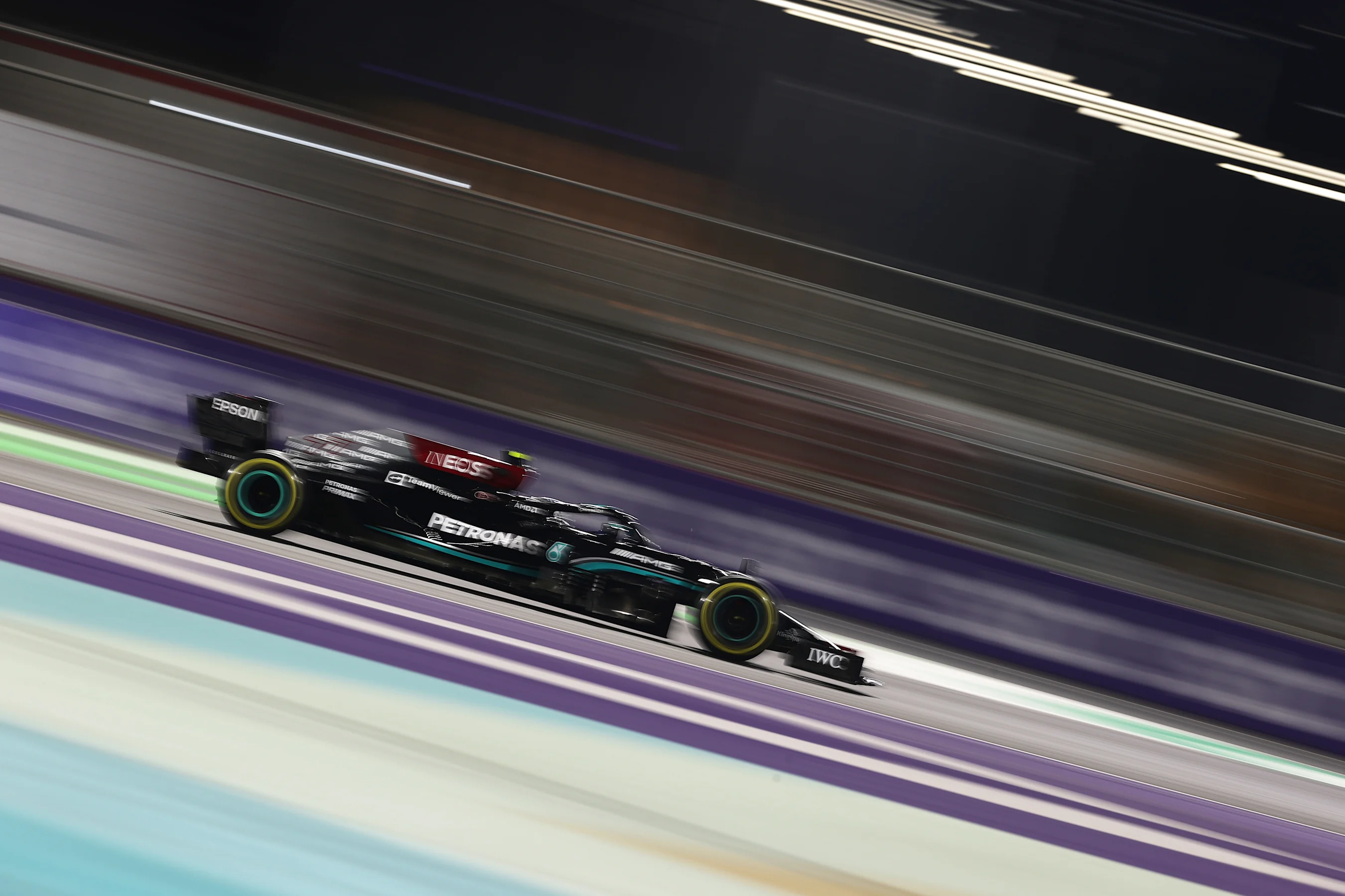 JEDDAH, SAUDI ARABIA - DECEMBER 04: Valtteri Bottas of Finland driving the (77) Mercedes AMG