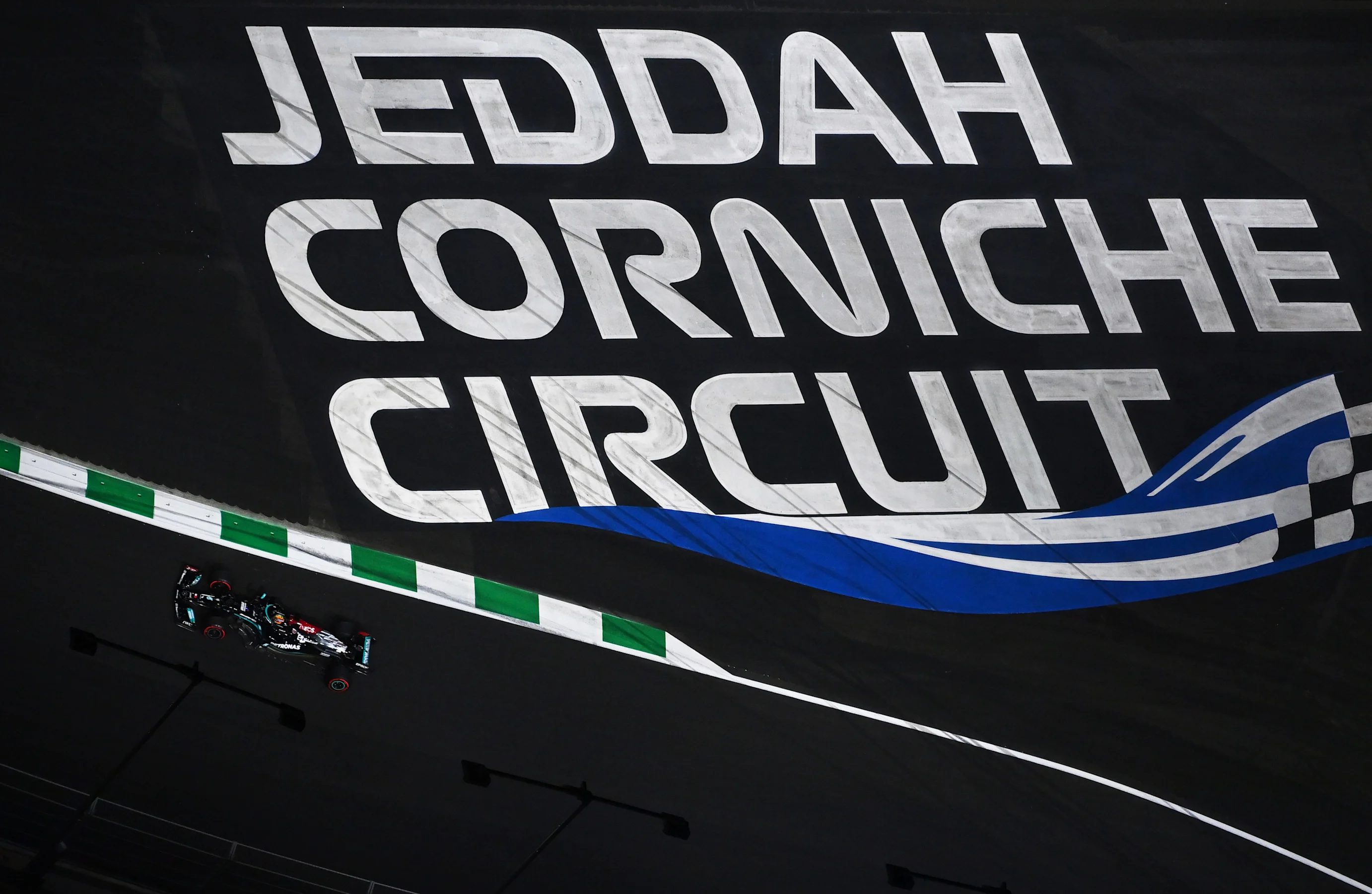 JEDDAH, SAUDI ARABIA - DECEMBER 04: Lewis Hamilton of Great Britain driving the (44) Mercedes AMG