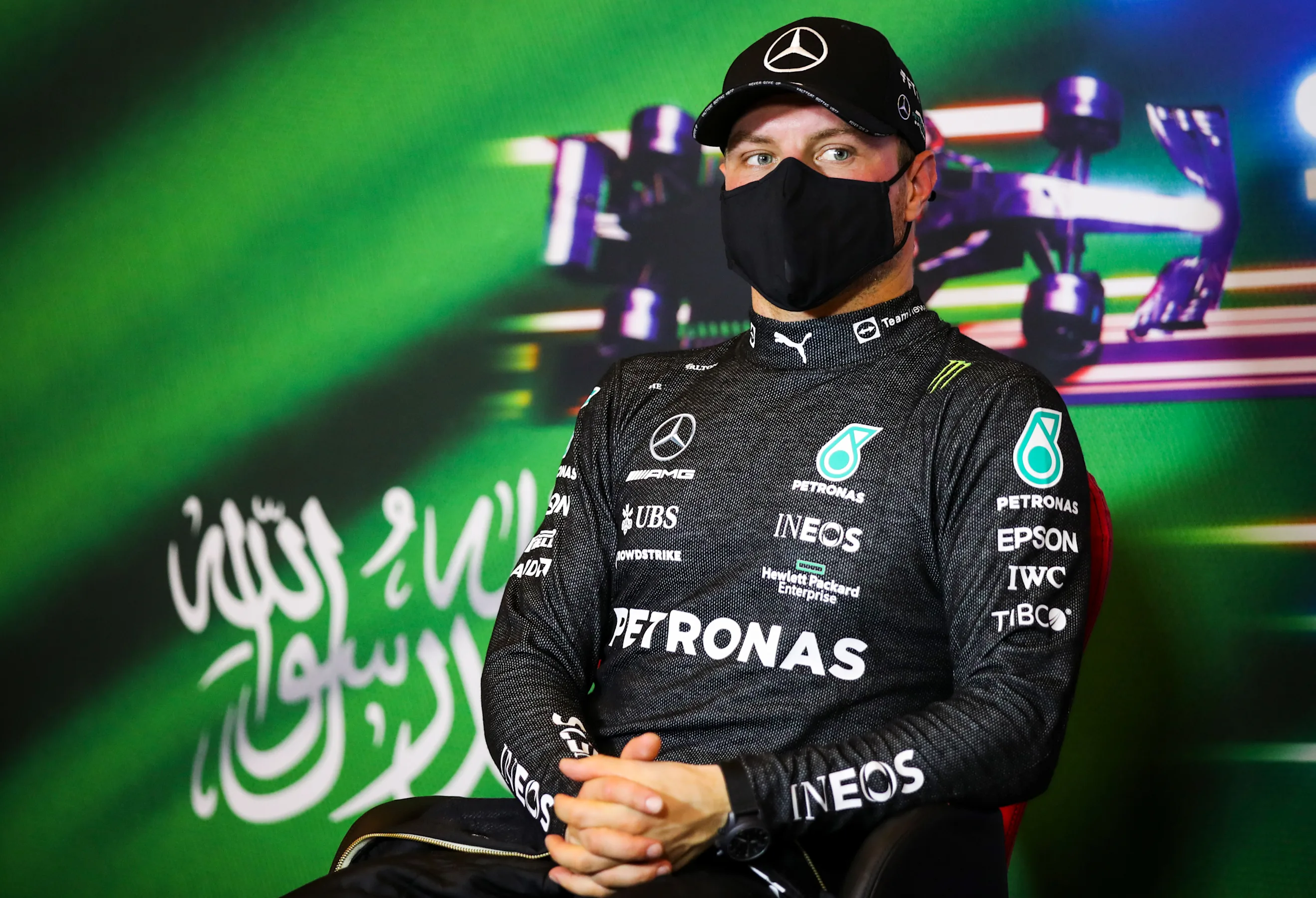 JEDDAH, SAUDI ARABIA - DECEMBER 04: Second place qualifier Valtteri Bottas of Finland and Mercedes