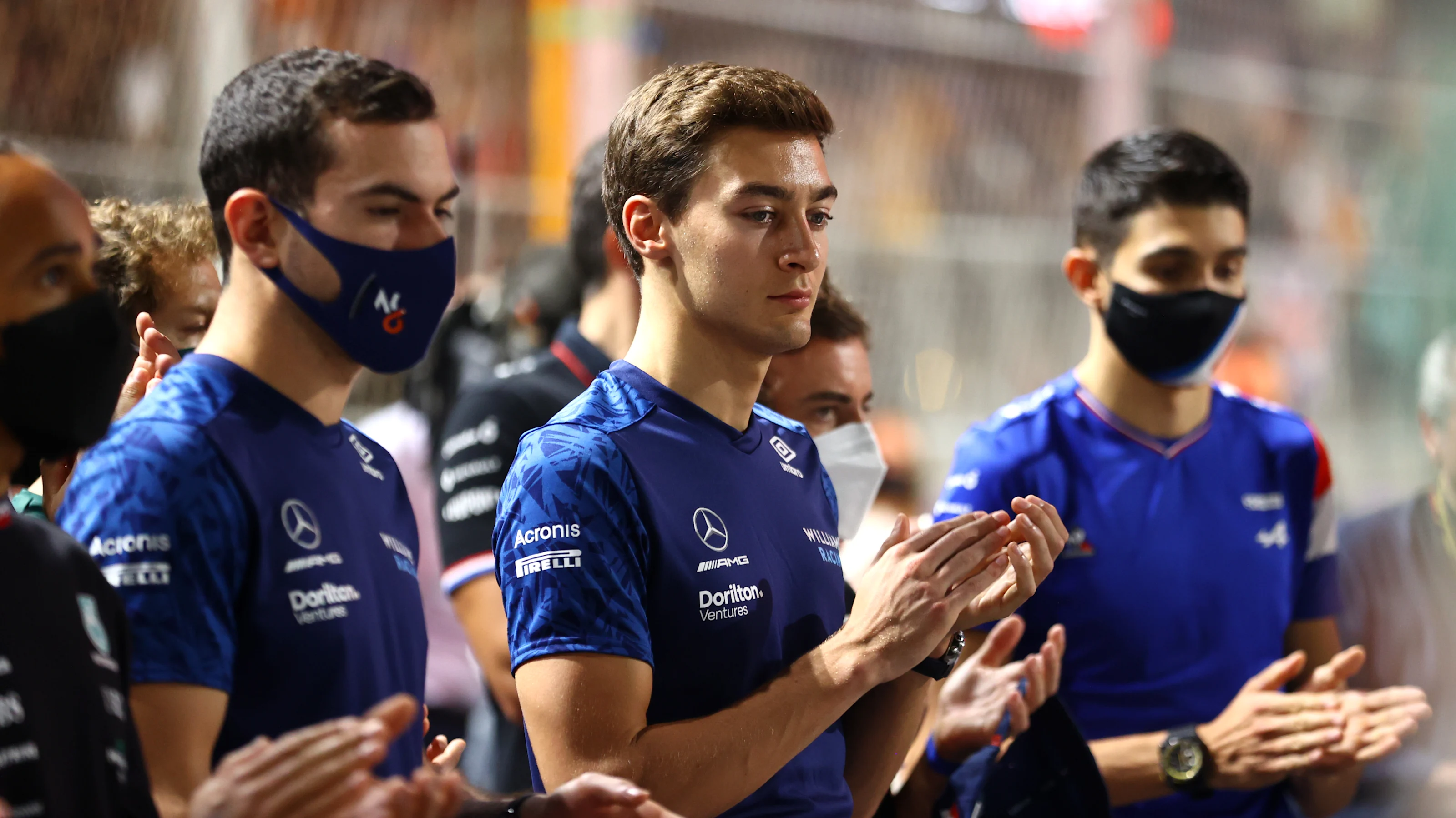 JEDDAH, SAUDI ARABIA - DECEMBER 05: Nicholas Latifi of Canada and Williams and George Russell of