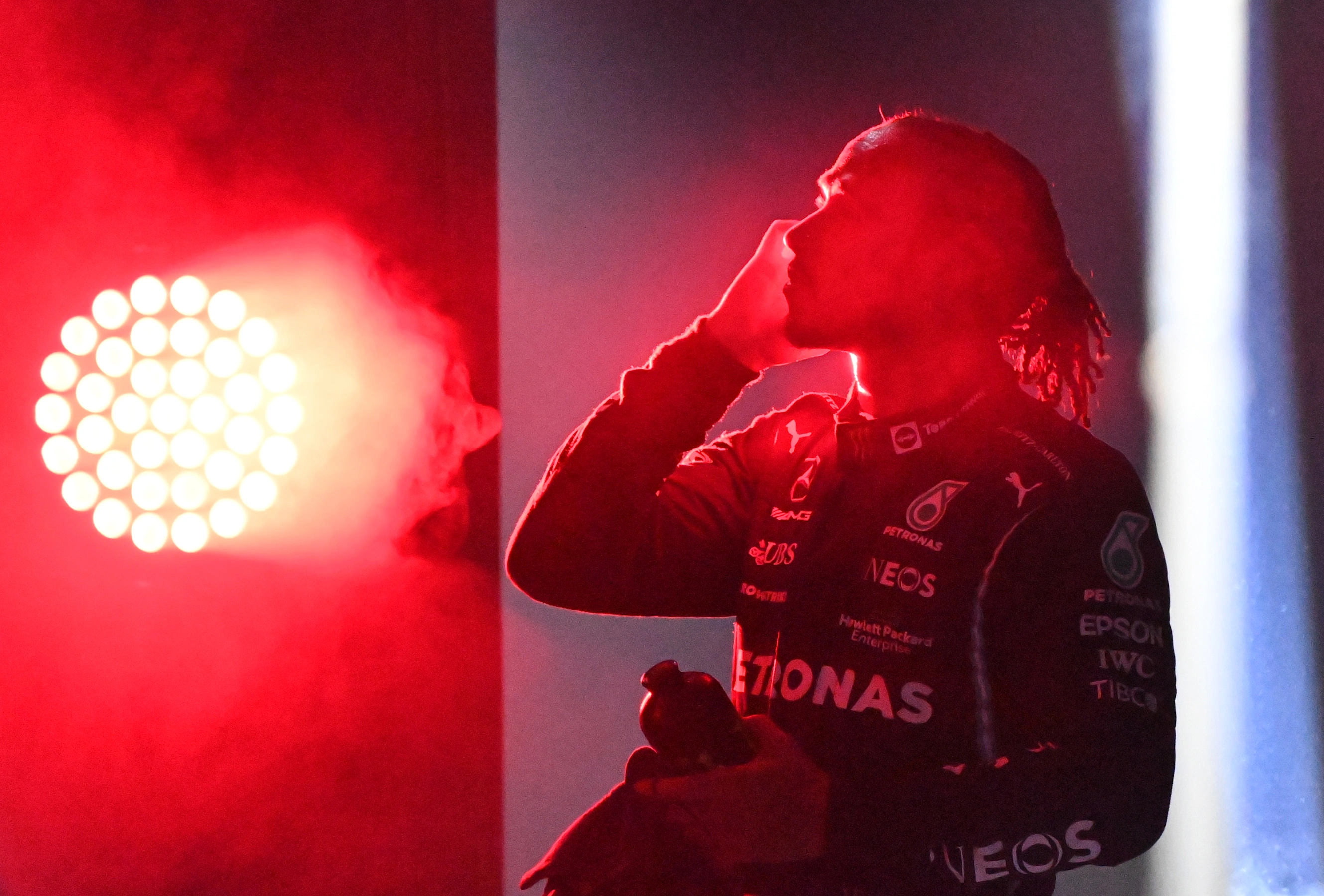JEDDAH, SAUDI ARABIA - DECEMBER 05: Race winner Lewis Hamilton of Great Britain and Mercedes GP