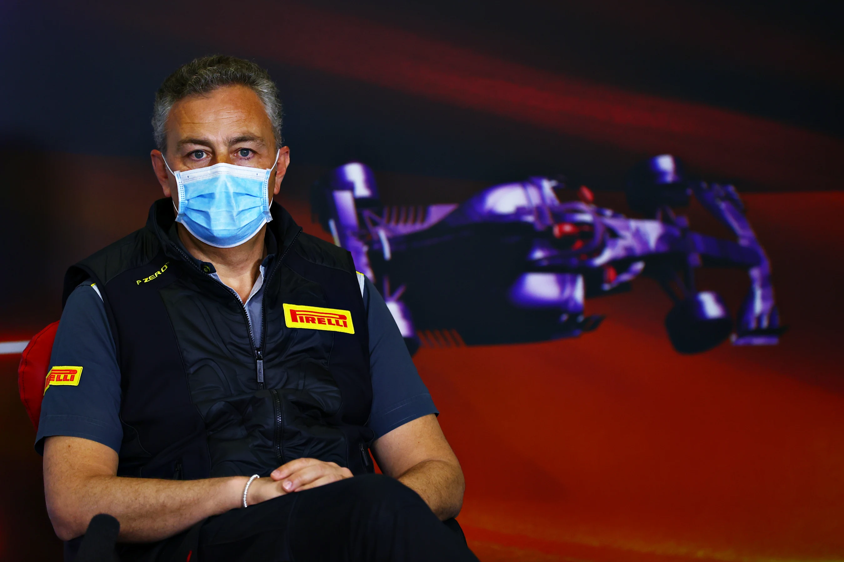 BARCELONA, SPAIN - MAY 07: Director of Pirelli F1 Mario Isola talks in the Team Principals Press