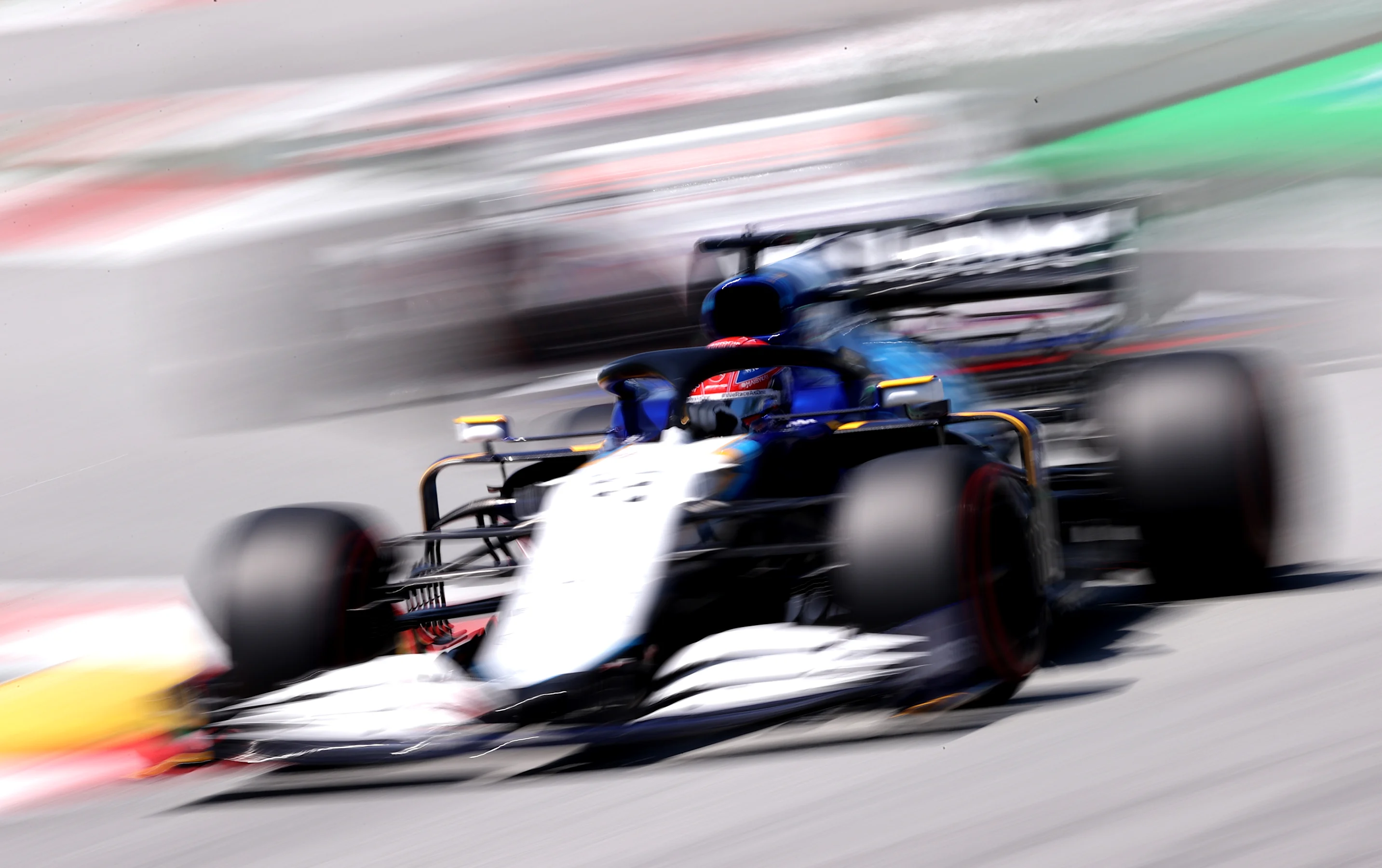 BARCELONA, SPAIN - MAY 08: George Russell of Great Britain driving the (63) Williams Racing FW43B