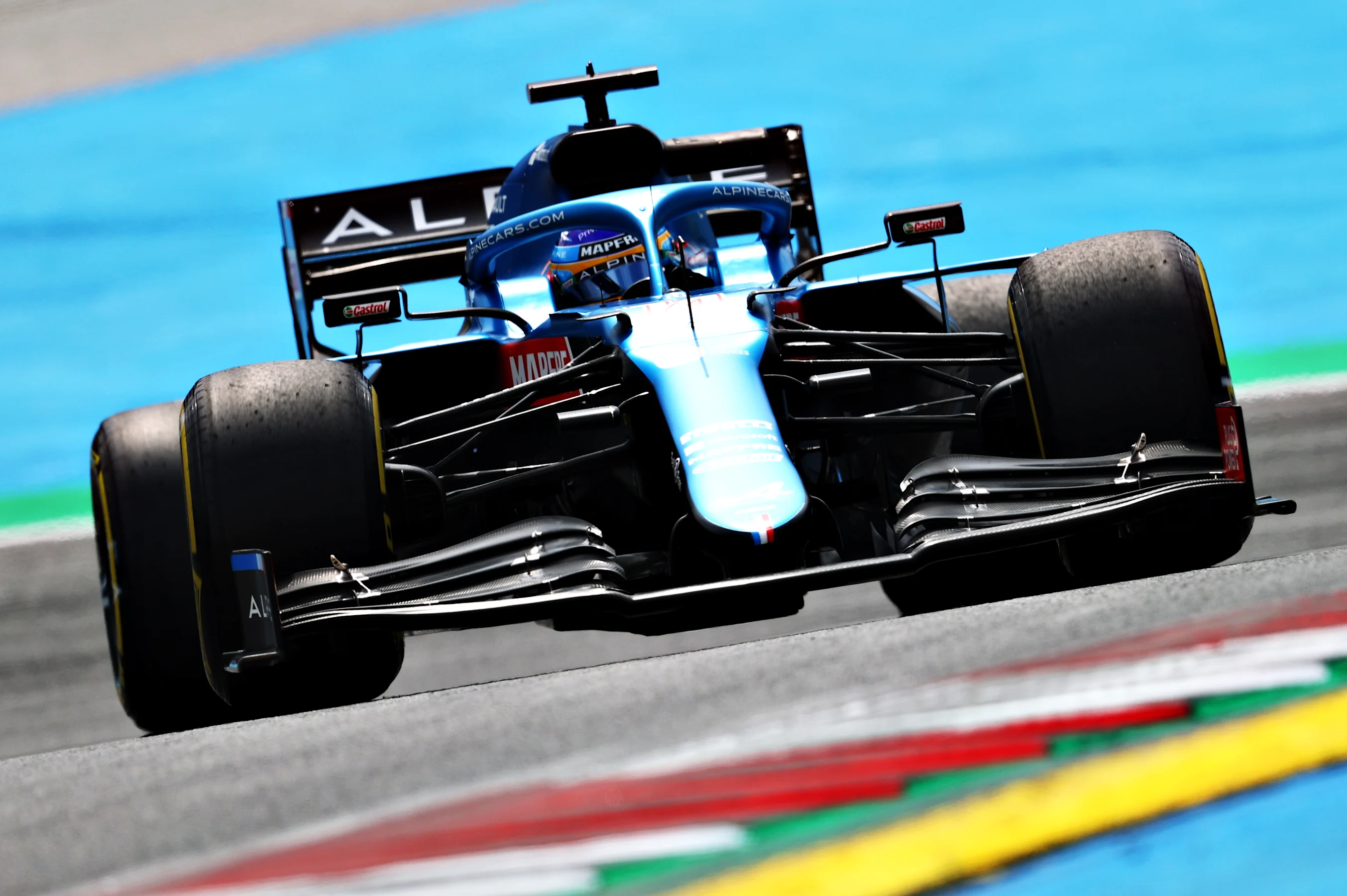 SPIELBERG, AUSTRIA - JUNE 25: Fernando Alonso of Spain driving the (14) Alpine A521 Renault on