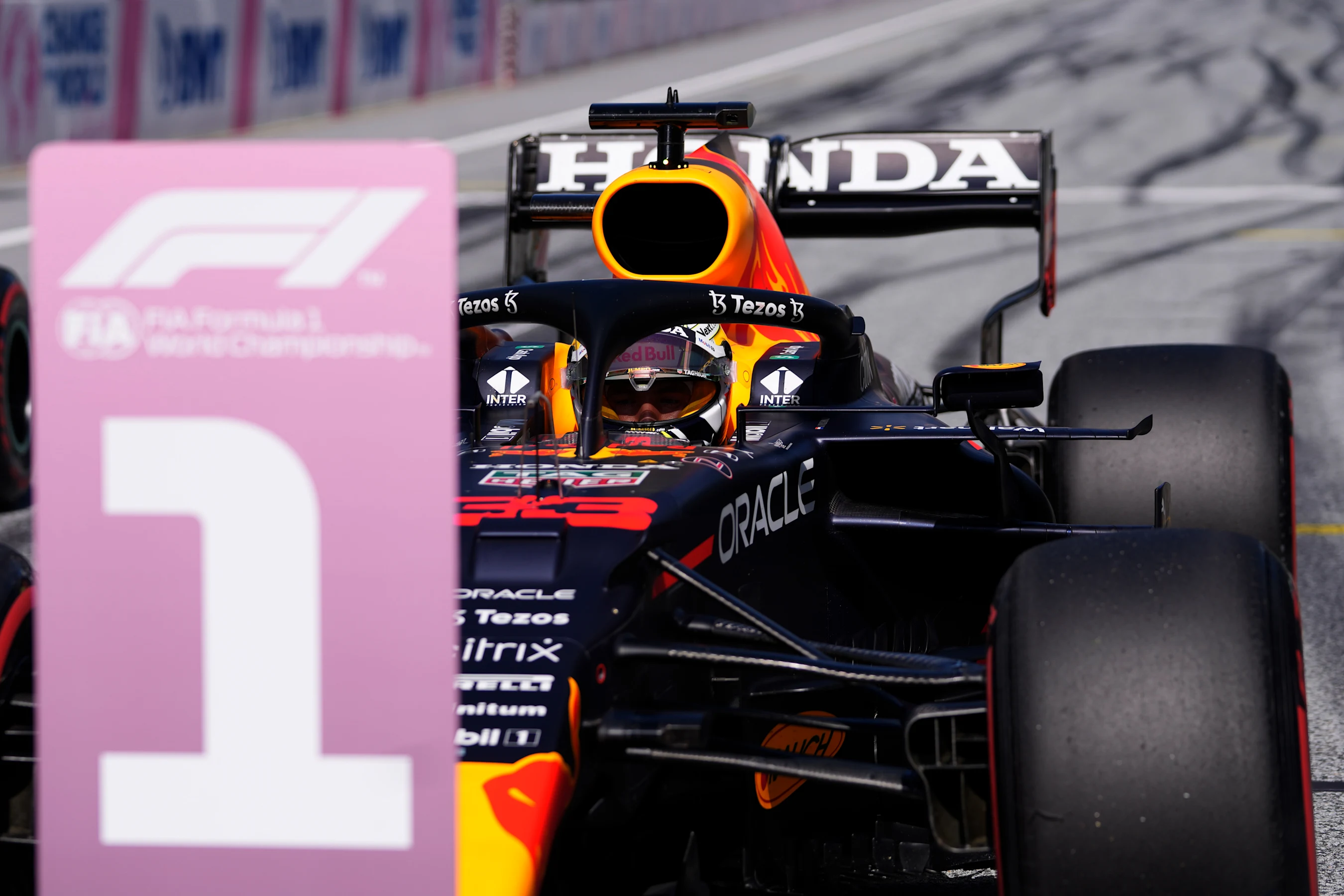 SPIELBERG, AUSTRIA - JUNE 26: Pole position qualifier Max Verstappen of Netherlands and Red Bull