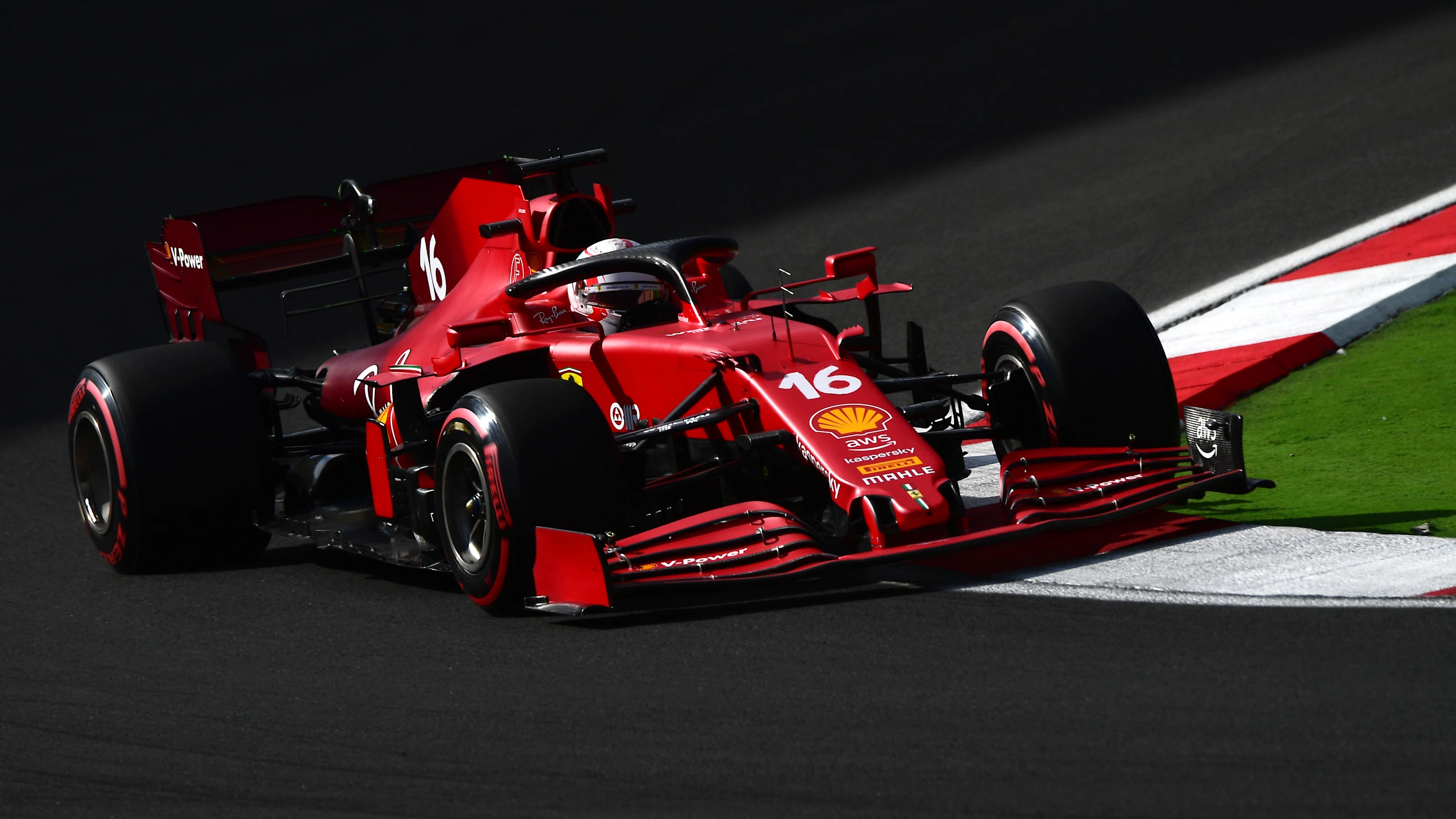 ISTANBUL, TURKEY - OCTOBER 08: Charles Leclerc of Monaco driving the (16) Scuderia Ferrari SF21