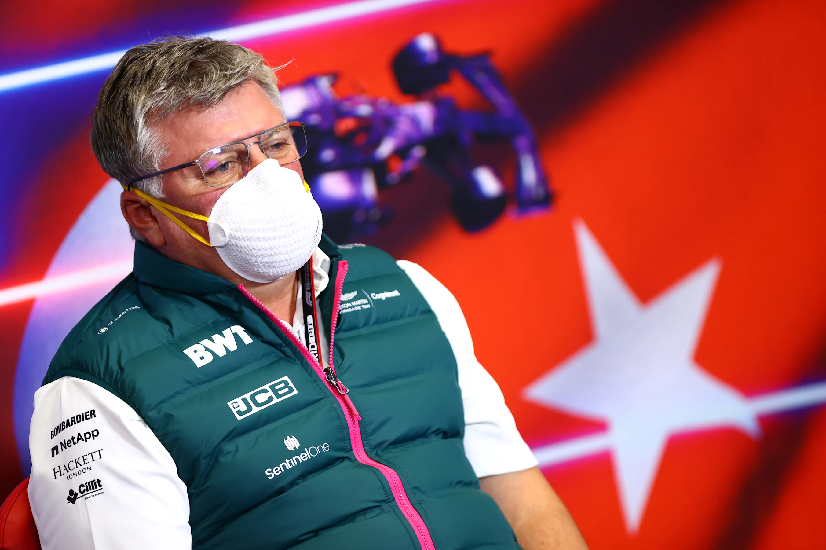 ISTANBUL, TURKEY - OCTOBER 08: Otmar Szafnauer, Team Principal and Chief Executive Officer of Aston