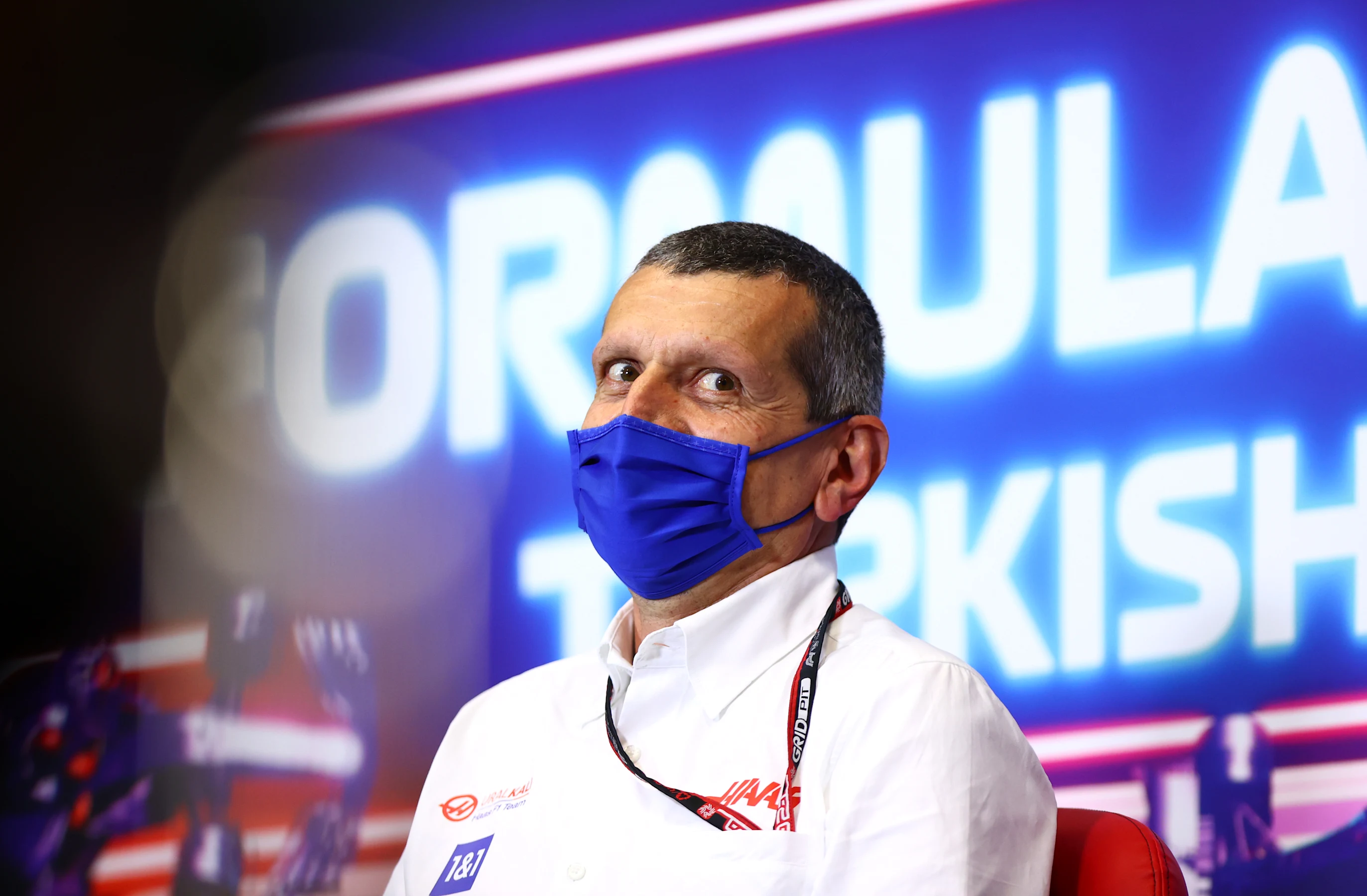 ISTANBUL, TURKEY - OCTOBER 08: Haas F1 Team Principal Guenther Steiner talks in the Team Principals