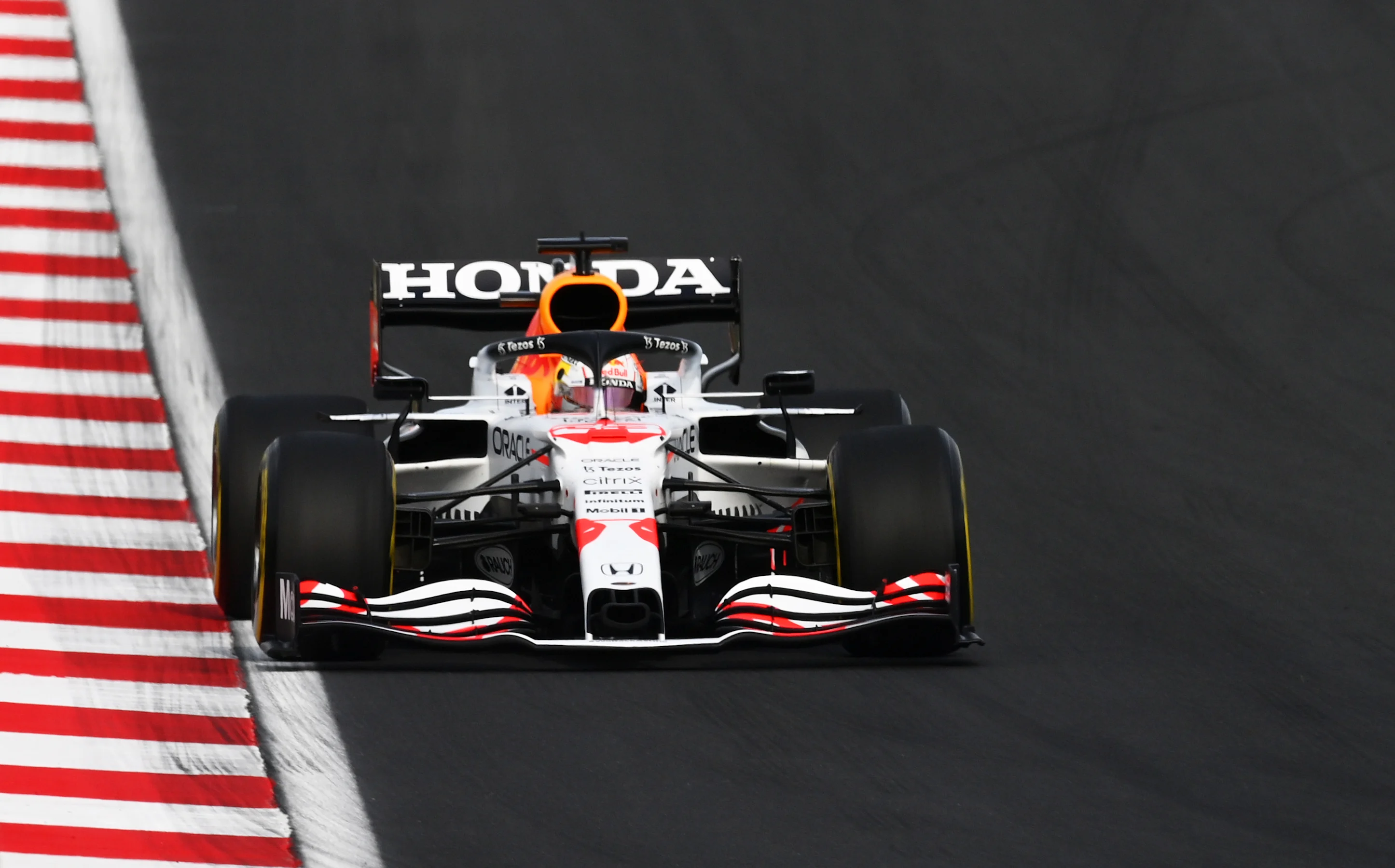 ISTANBUL, TURKEY - OCTOBER 08: Max Verstappen of the Netherlands driving the (33) Red Bull Racing