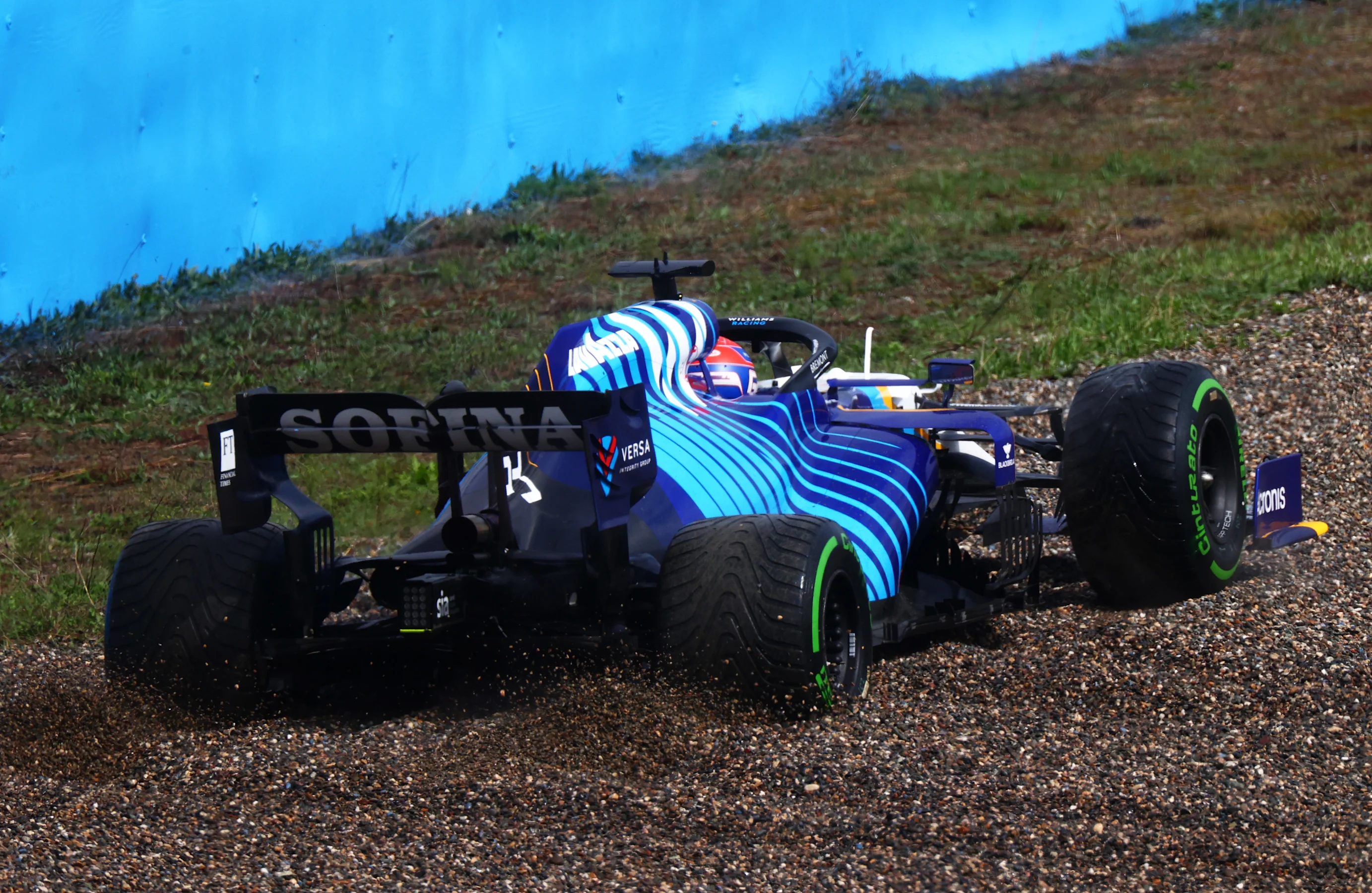 ISTANBUL, TURKEY - OCTOBER 09: George Russell of Great Britain driving the (63) Williams Racing