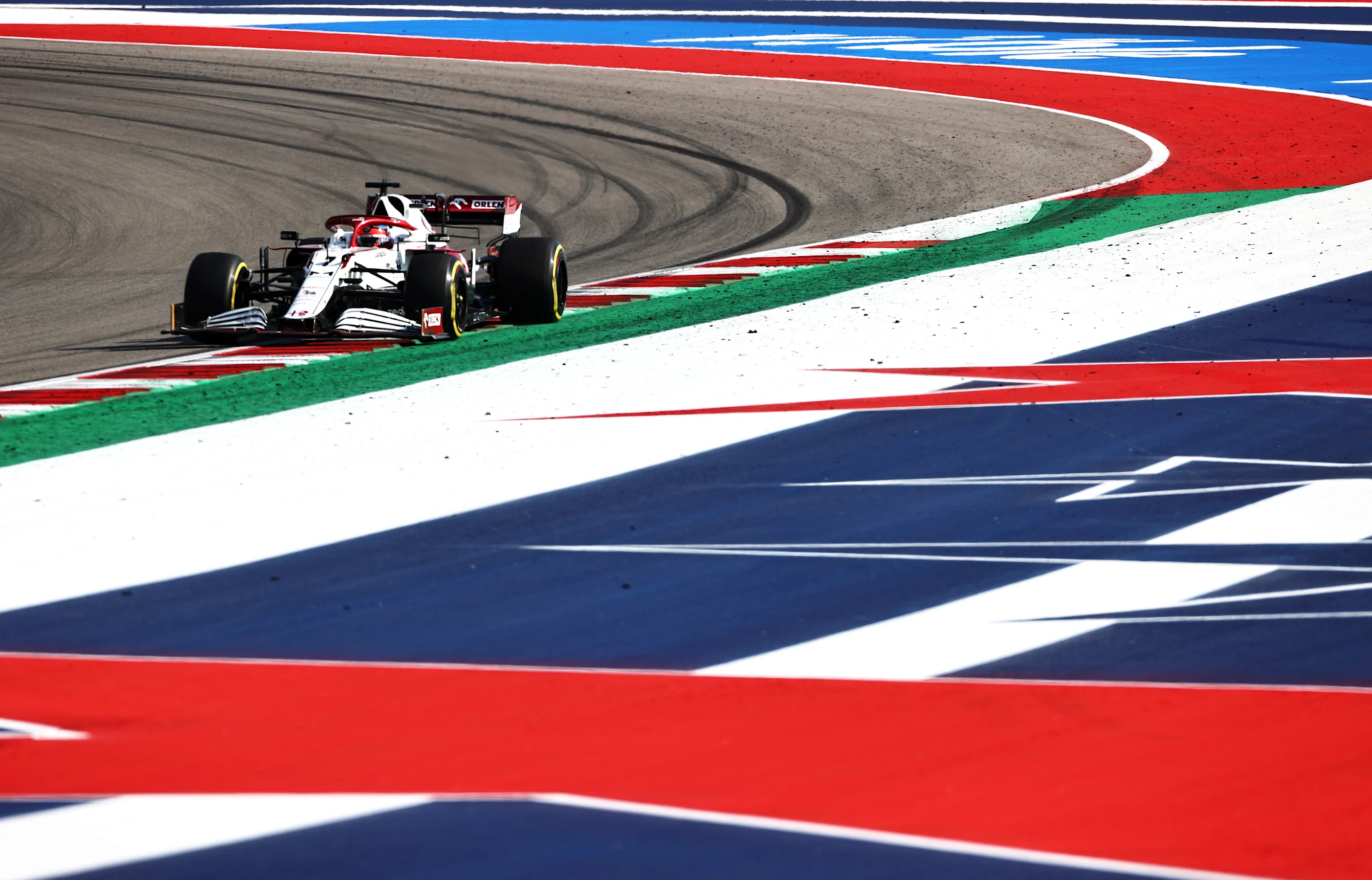 AUSTIN, TEXAS - OCTOBER 22: Kimi Raikkonen of Finland driving the (7) Alfa Romeo Racing C41 Ferrari