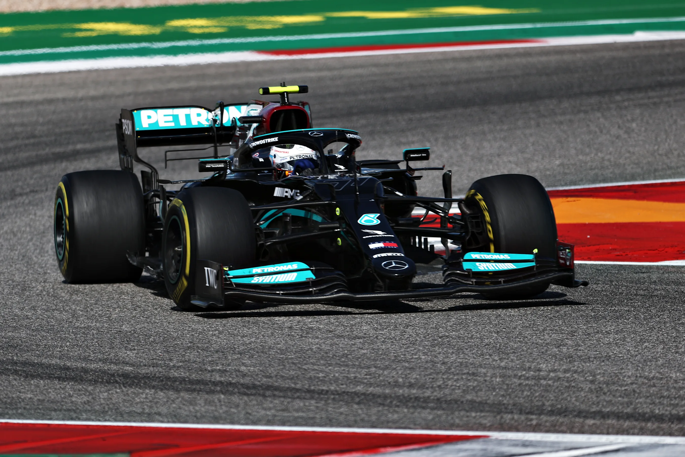 AUSTIN, TEXAS - OCTOBER 24: Valtteri Bottas of Finland driving the (77) Mercedes AMG Petronas F1