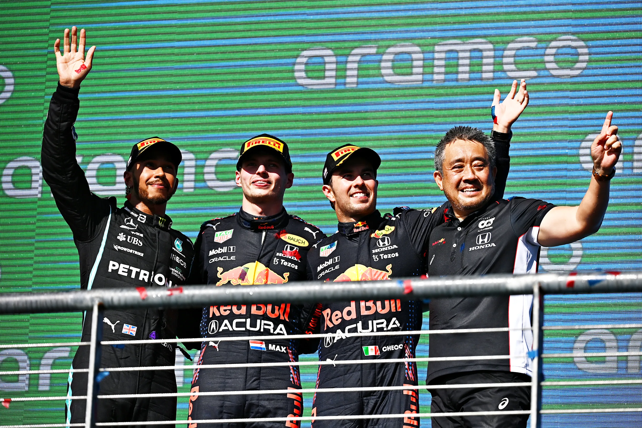 AUSTIN, TEXAS - OCTOBER 24: Race winner Max Verstappen of Netherlands and Red Bull Racing, second